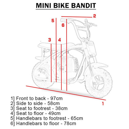 MotoTec USA Bandit 52cc 2-Stroke Kids Gas Mini Bike_909066