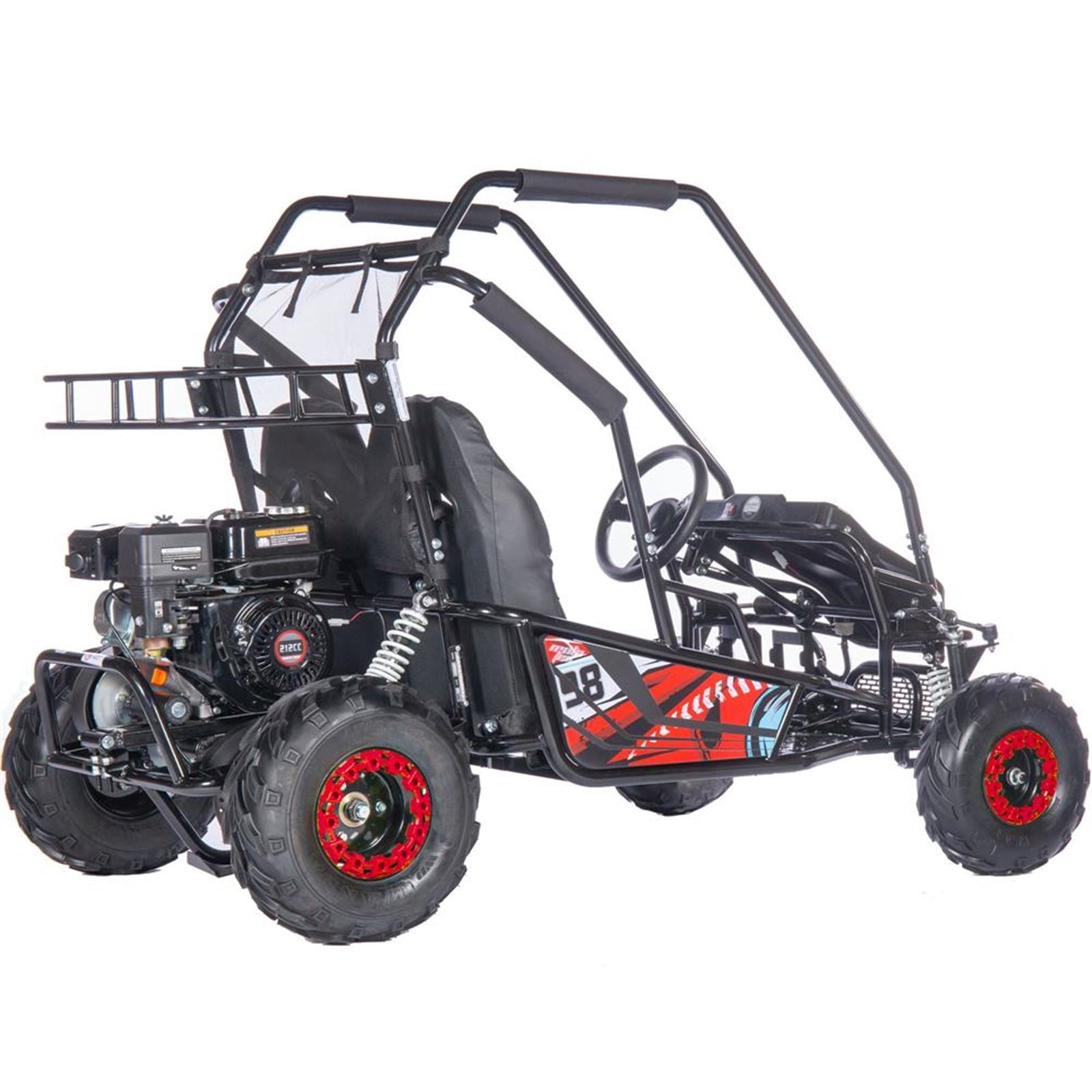 MotoTec USA Mud Monster XL 212cc 2 Seat Go Kart - Red MT-GK-MUD-XL-212CC_RED_908878