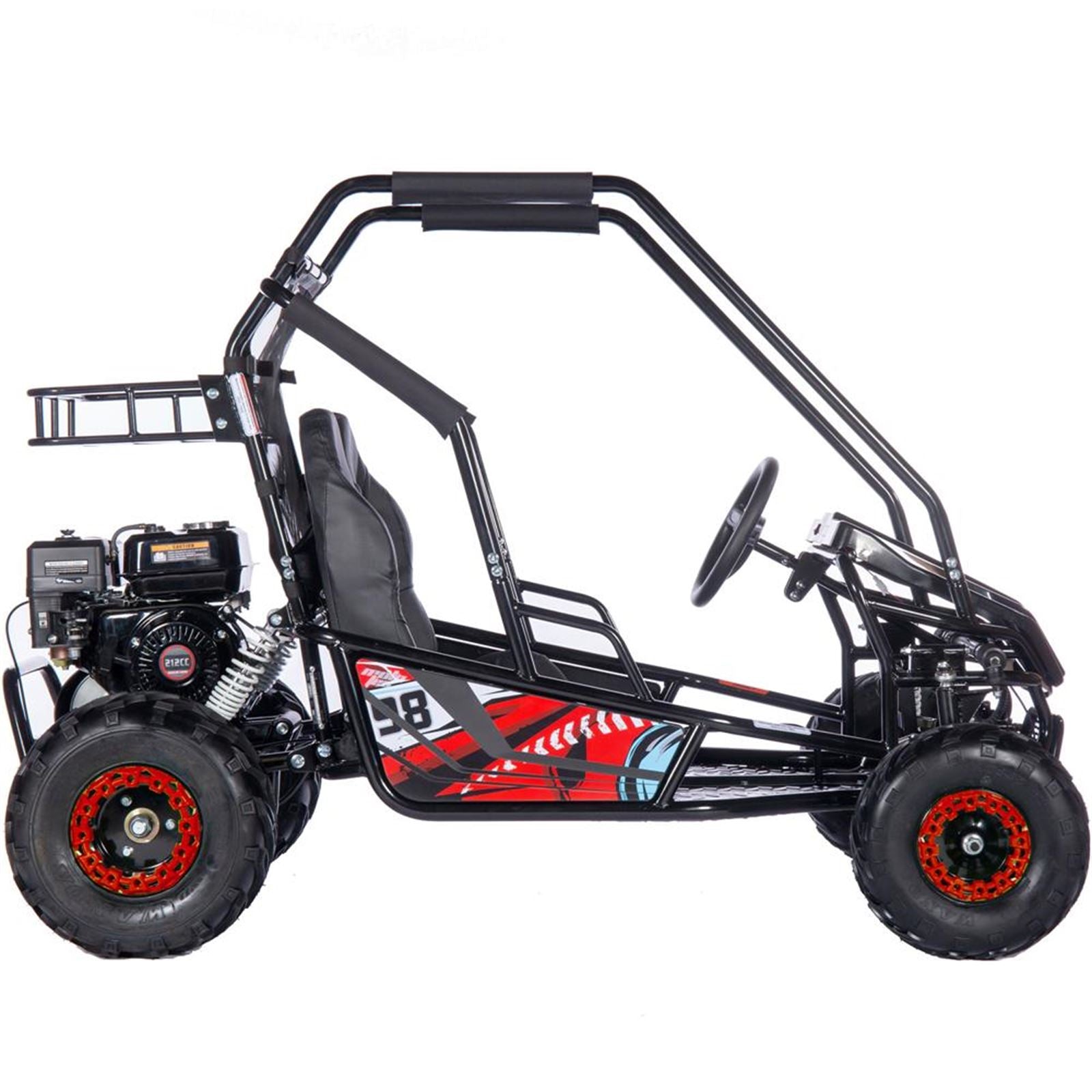 MotoTec USA Mud Monster XL 212cc 2 Seat Go Kart - Red MT-GK-MUD-XL-212CC_RED_908869