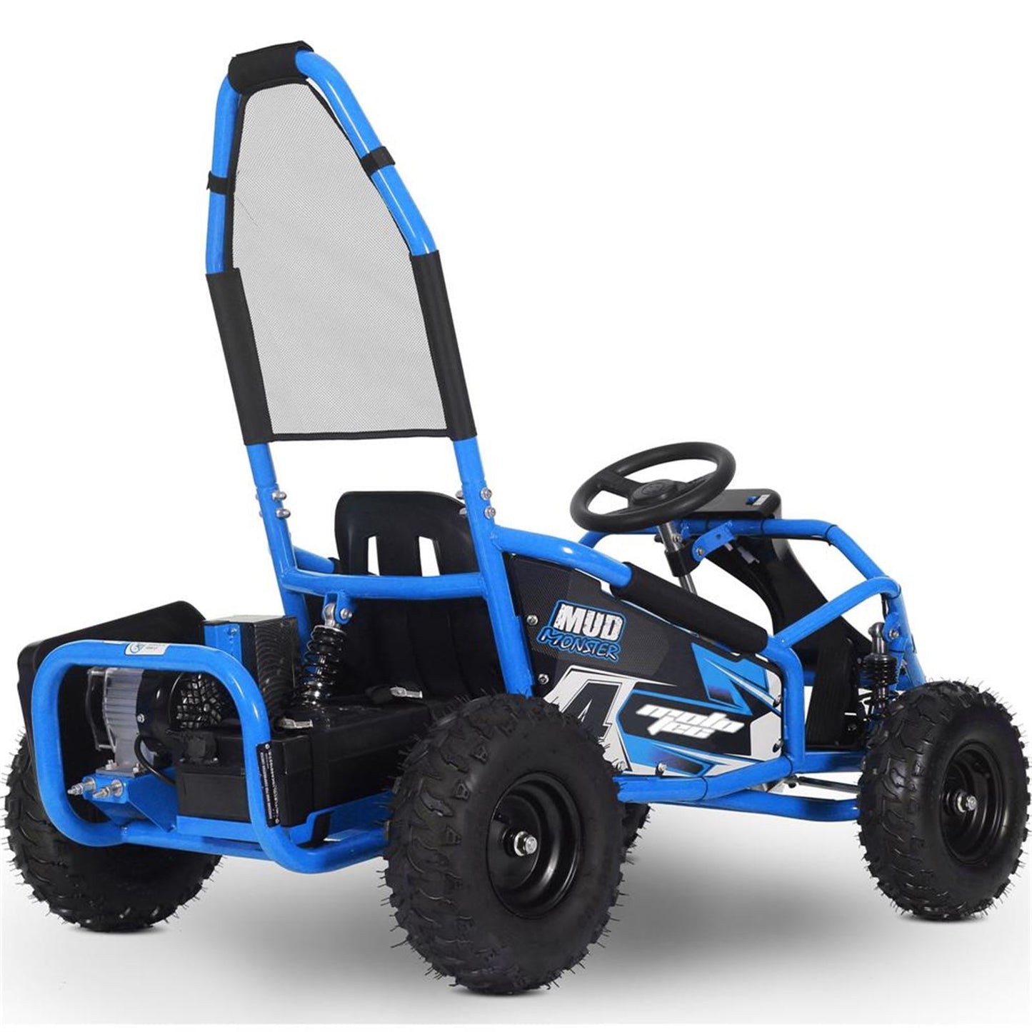 MotoTec USA Mud Kids Electric 48v 1000w Go Kart - Blue OPEN BOX [MPN: MT-GK-MUD-1000W_BLUE]_2738844