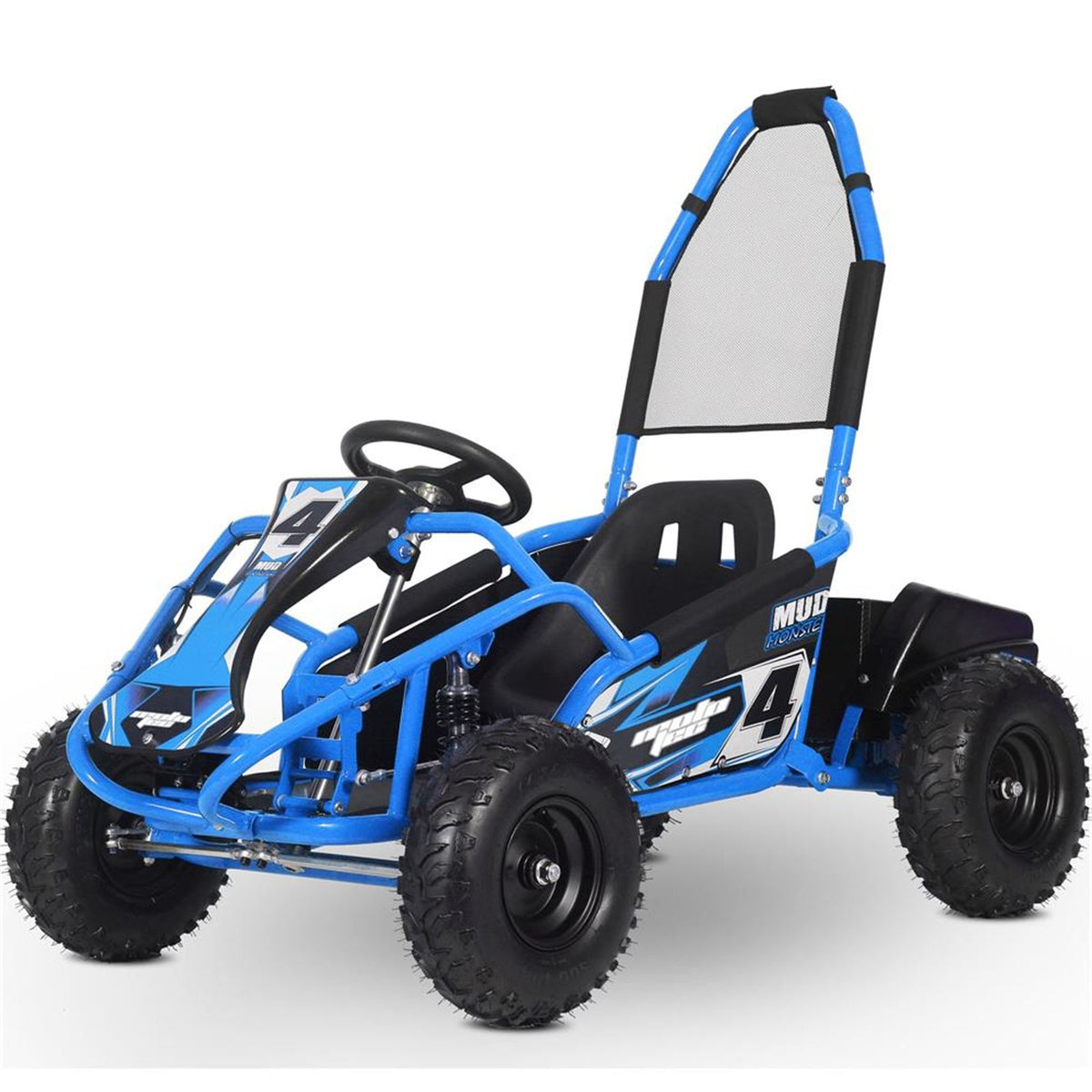 MotoTec USA Mud Kids Electric 48v 1000w Go Kart - Blue OPEN BOX [MPN: MT-GK-MUD-1000W_BLUE]_2738845