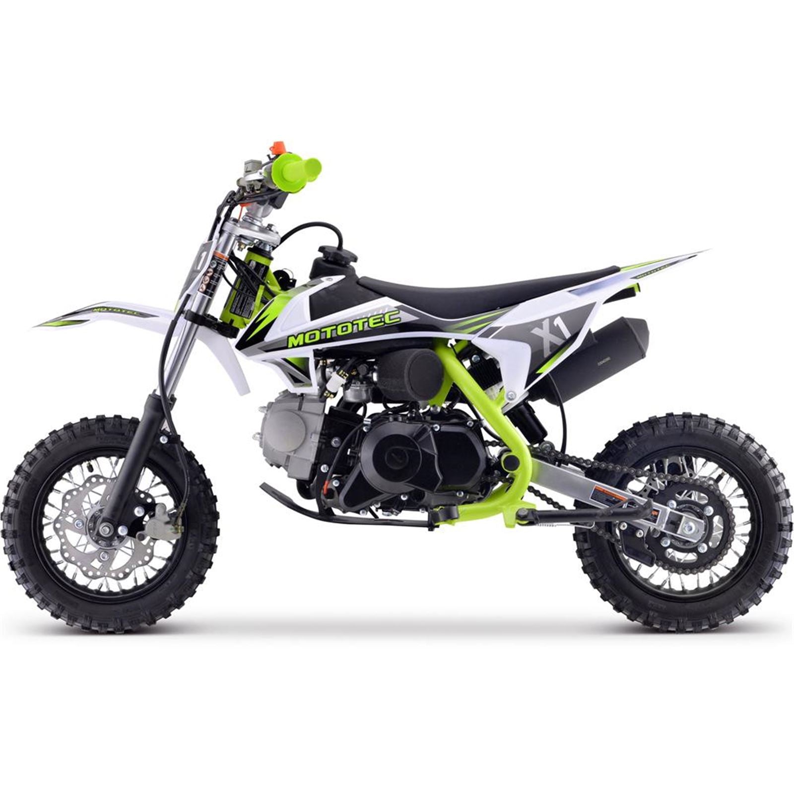 MotoTec USA X1 110cc 4-Stroke Gas Dirt Bike - Green MT-DB-X1-70CC_GREEN_908351