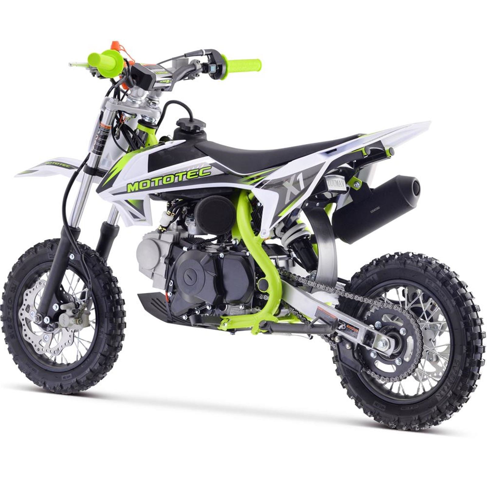 MotoTec USA X1 110cc 4-Stroke Gas Dirt Bike - Green MT-DB-X1-70CC_GREEN_908350