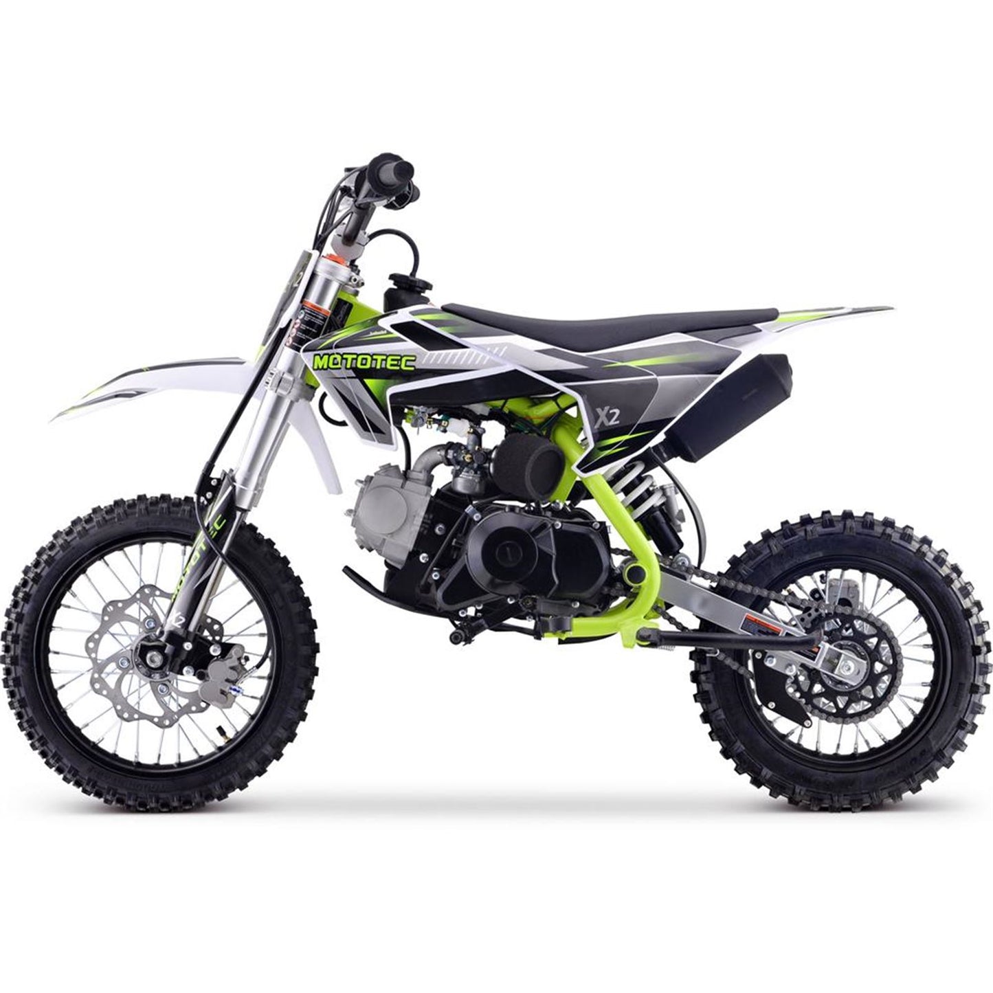 MotoTec USA X2 110cc 4-Stroke Gas Dirt Bike - Green MT-DB-X2-110CC_GREEN_908361