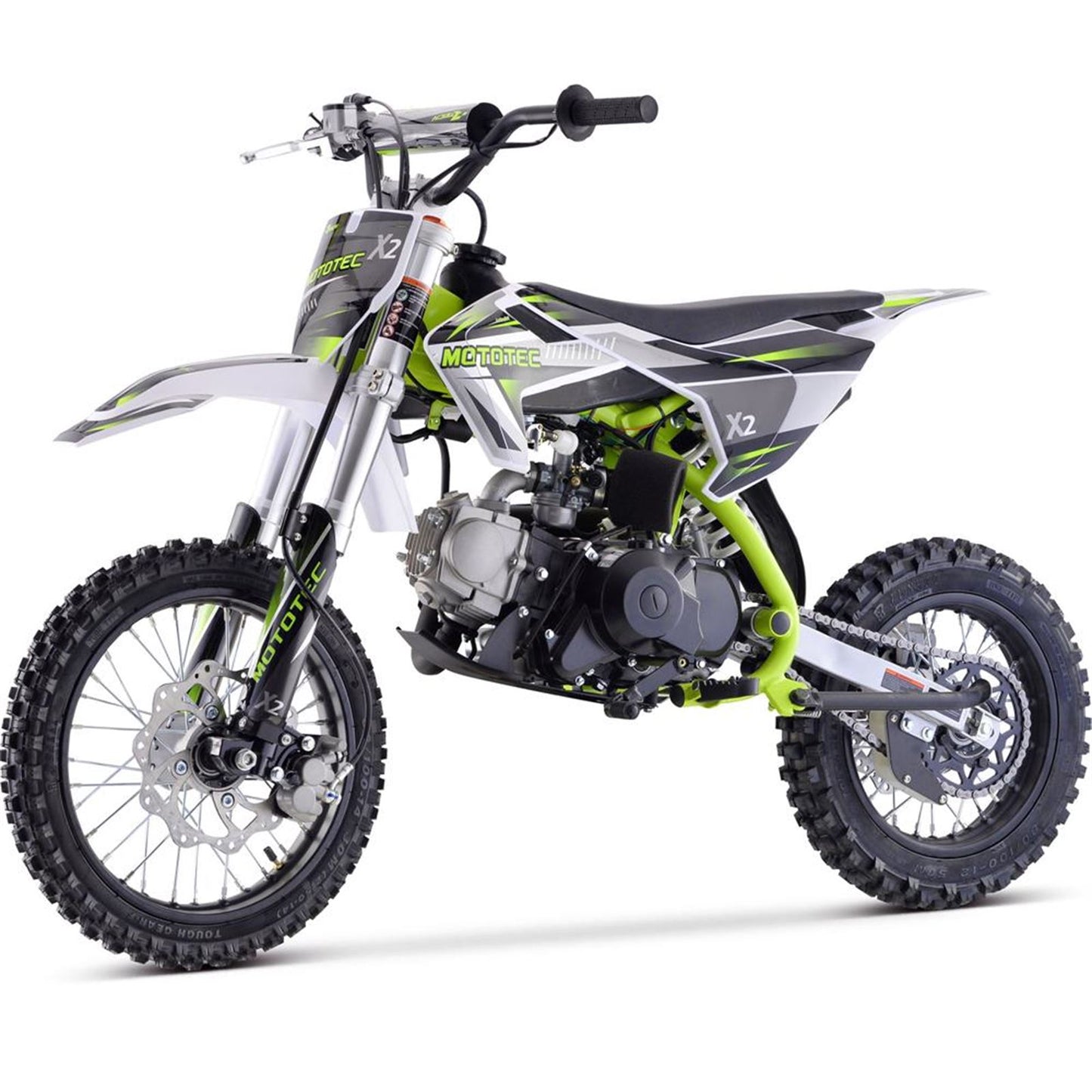 MotoTec USA X2 110cc 4-Stroke Gas Dirt Bike - Green MT-DB-X2-110CC_GREEN_908362