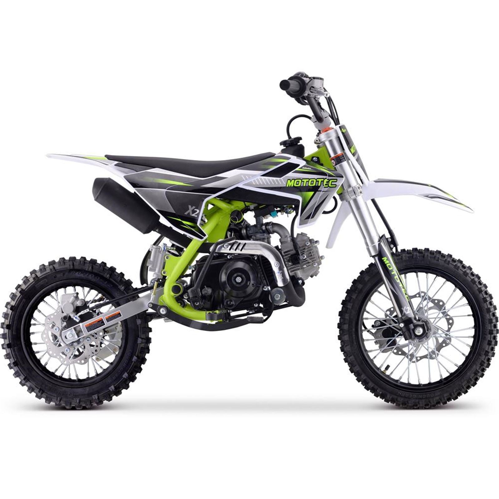 MotoTec USA X2 110cc 4-Stroke Gas Dirt Bike - Green MT-DB-X2-110CC_GREEN_908364