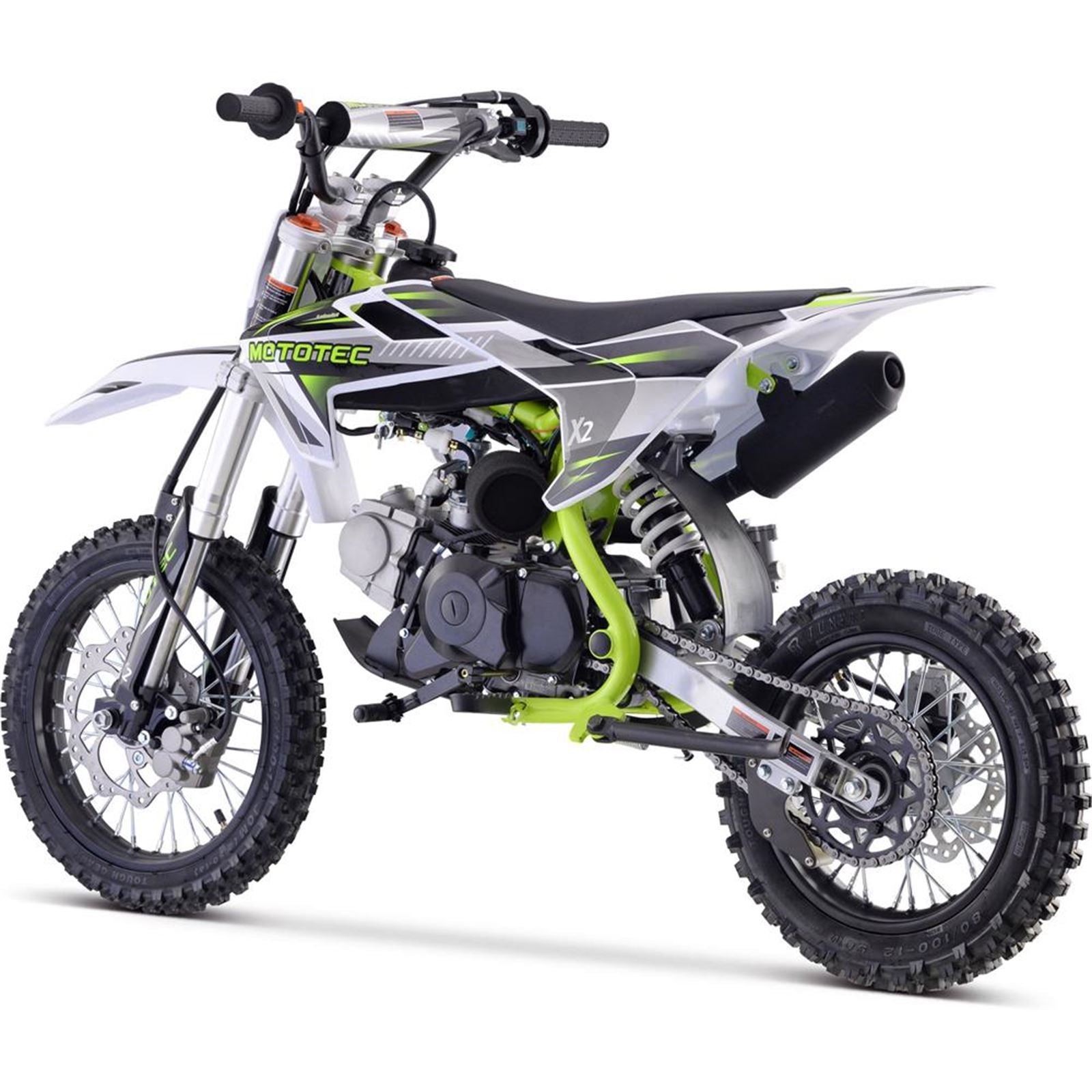 MotoTec USA X2 110cc 4-Stroke Gas Dirt Bike - Green MT-DB-X2-110CC_GREEN_908365