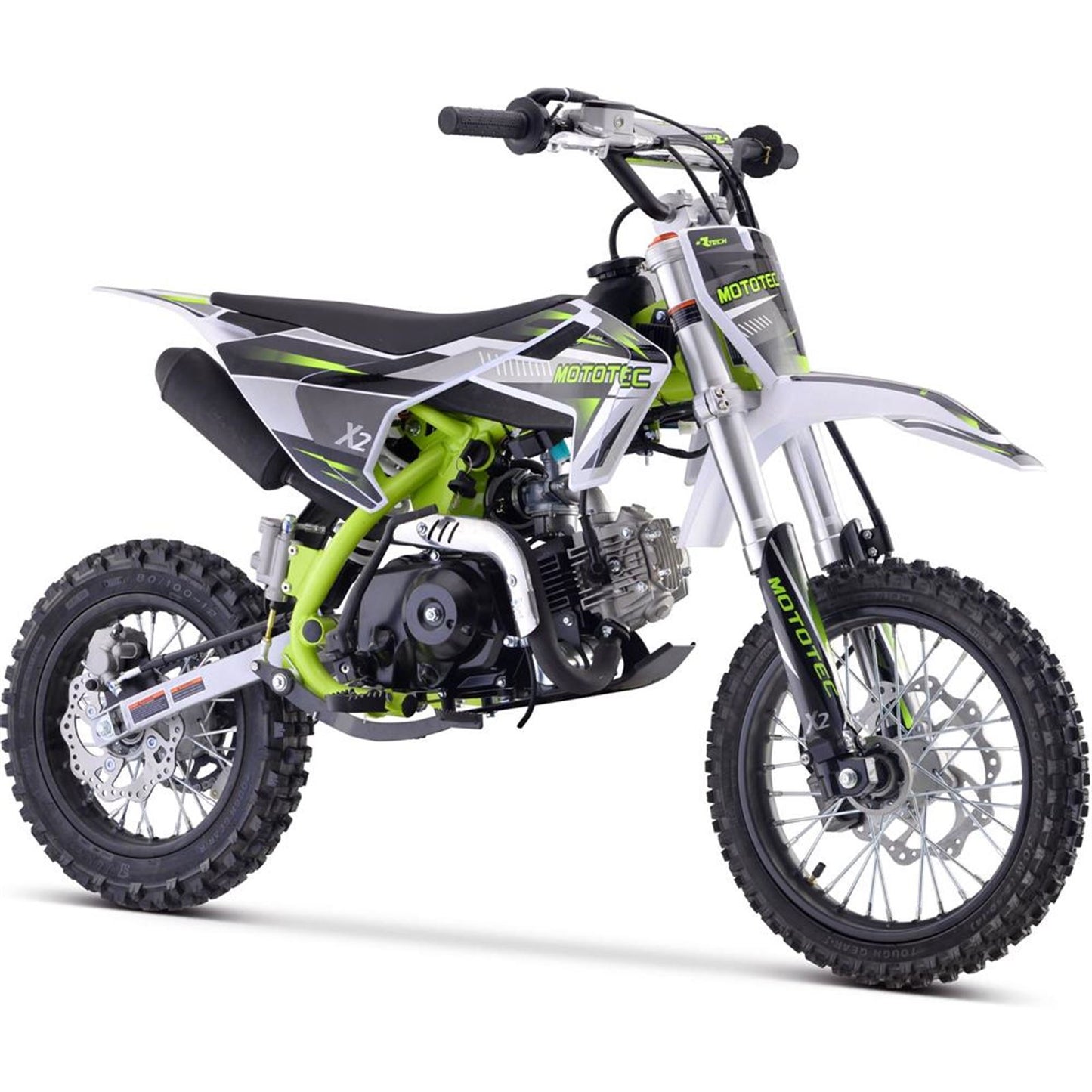 MotoTec USA X2 110cc 4-Stroke Gas Dirt Bike - Green MT-DB-X2-110CC_GREEN_908366
