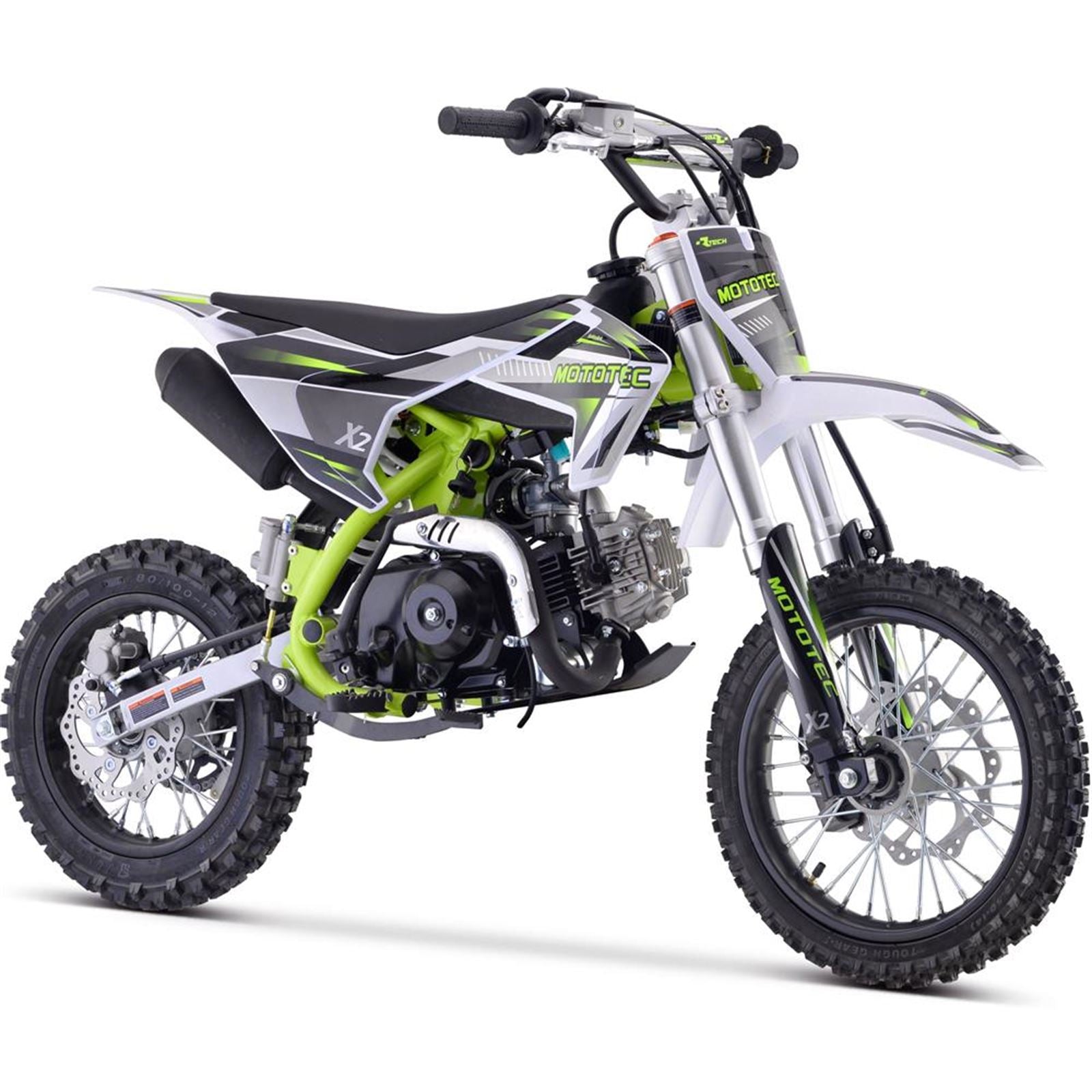 MotoTec USA X2 110cc 4-Stroke Gas Dirt Bike - Green MT-DB-X2-110CC_GREEN_908366