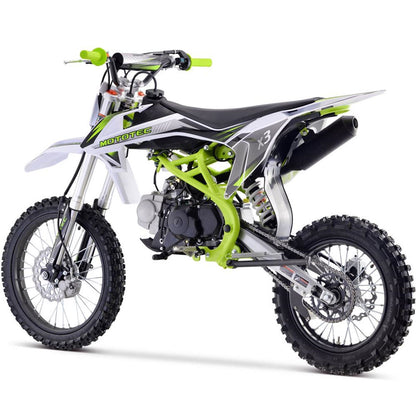 MotoTec USA X3 125cc 4-Stroke Gas Dirt Bike - Green MT-DB-X3-125CC_GREEN_908370