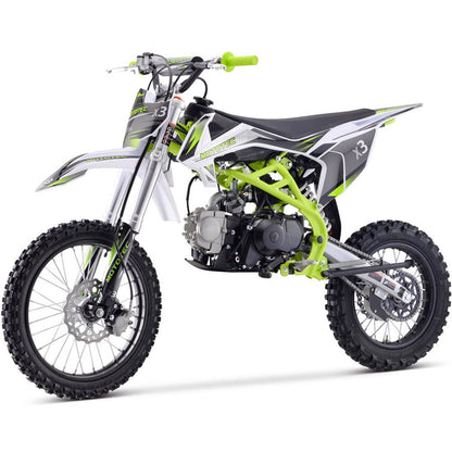 MotoTec USA X3 125cc 4-Stroke Gas Dirt Bike - Green MT-DB-X3-125CC_GREEN_908371