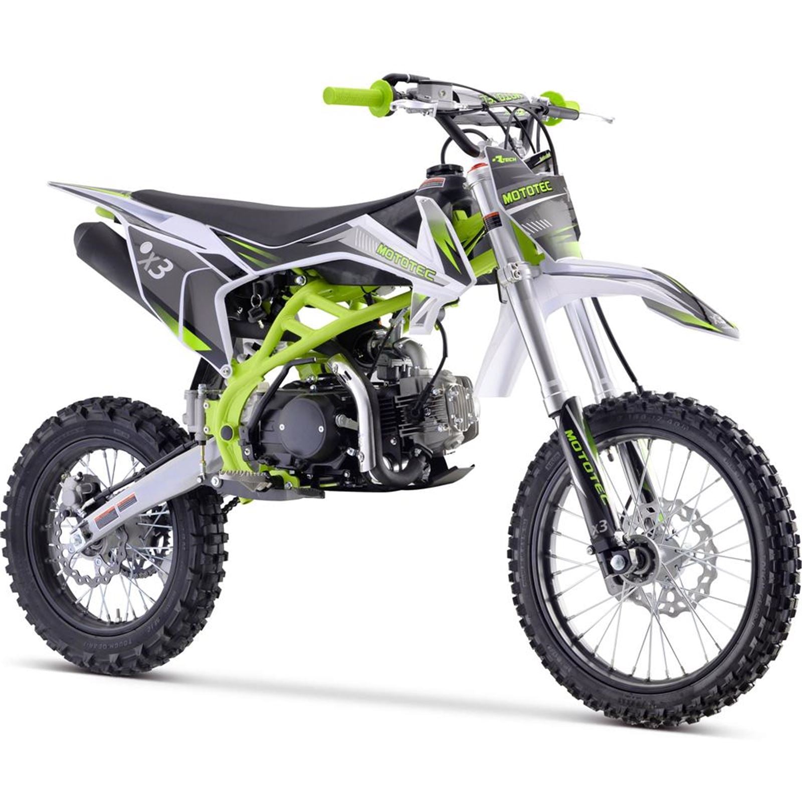 MotoTec USA X3 125cc 4-Stroke Gas Dirt Bike - Green MT-DB-X3-125CC_GREEN_908372