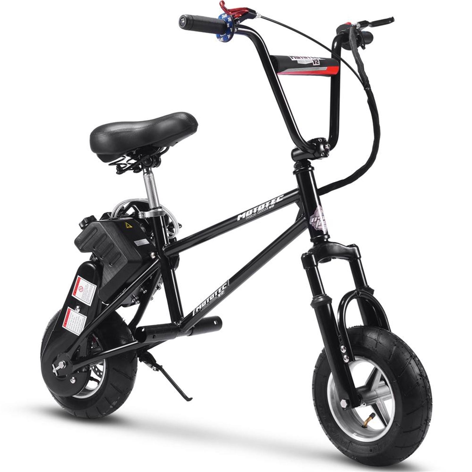 MotoTec USA 49cc Gas Mini Bike V2 - Black [MPN: MT-MINI-BIKE-V2_BLACK]_909103