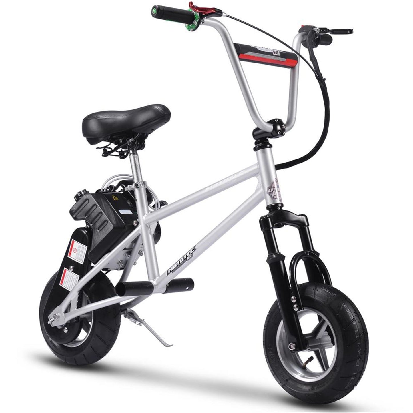 MotoTec USA 49cc Gas Mini Bike V2 - Silver MT-MINI-BIKE-V2_SILVER_909159