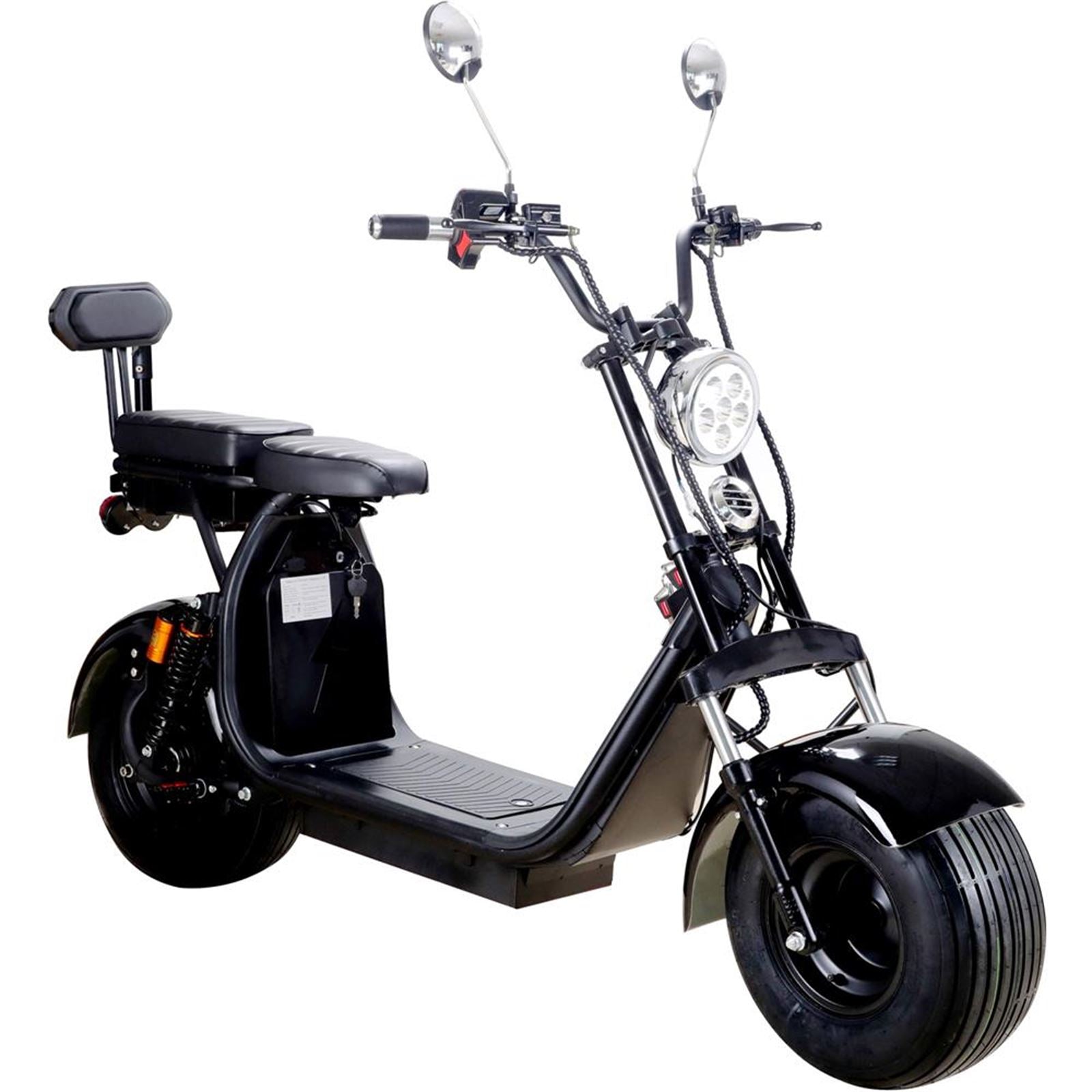 MotoTec USA Knockout 60v 2000w Lithium Electric Scooter - Black MT-KNOCKOUT-2000_BLACK_908987