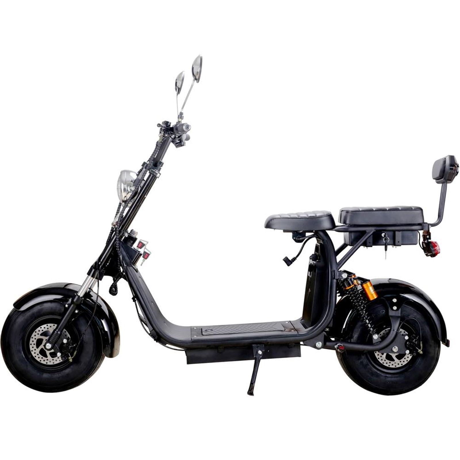 MotoTec USA Knockout 60v 2000w Lithium Electric Scooter - Black MT-KNOCKOUT-2000_BLACK_908991