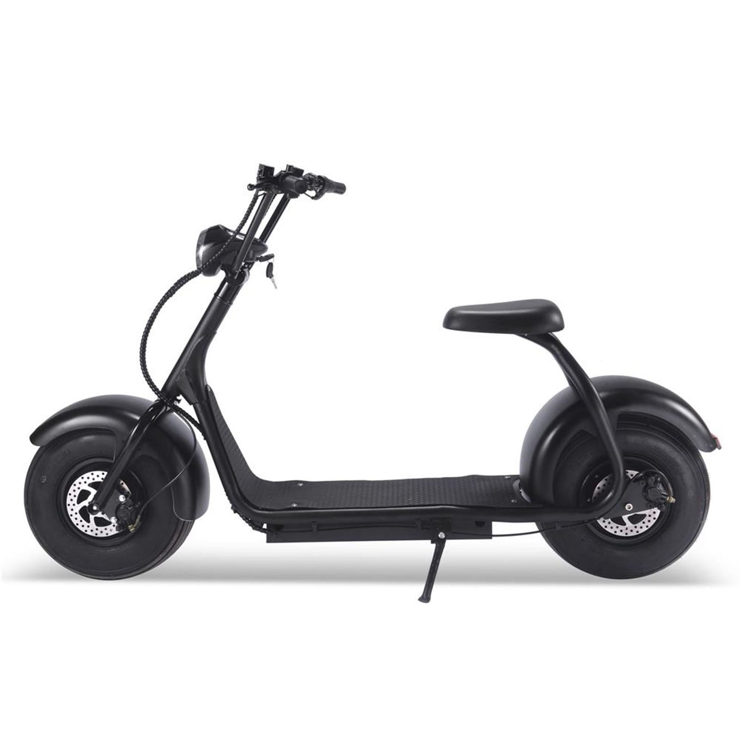 MotoTec USA Fat Tire 60v 18ah 2000w Lithium Electric Scooter - Black MT-FATTIRE-2000_BLACK_908520