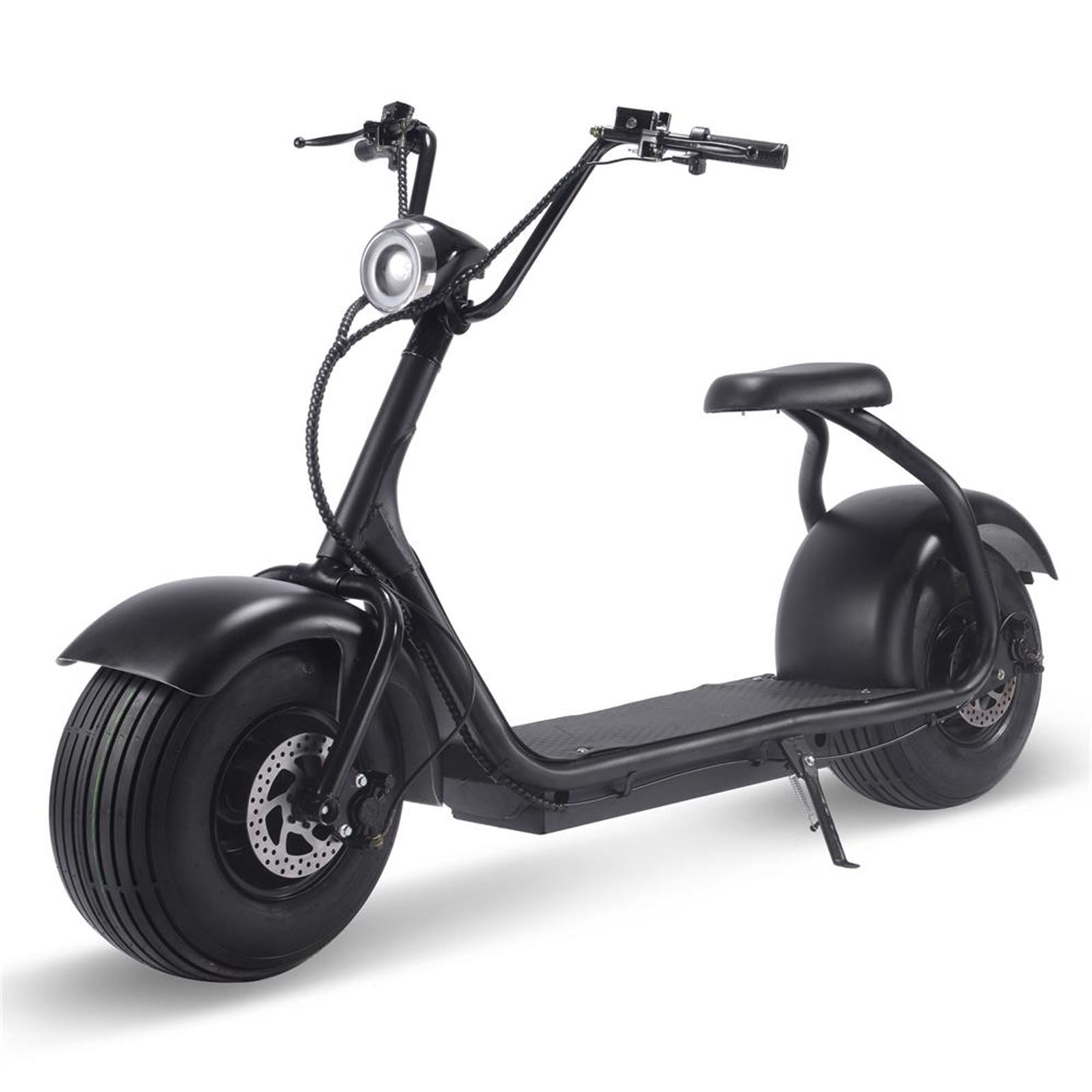 MotoTec USA Fat Tire 60v 18ah 2000w Lithium Electric Scooter - Black MT-FATTIRE-2000_BLACK_908522