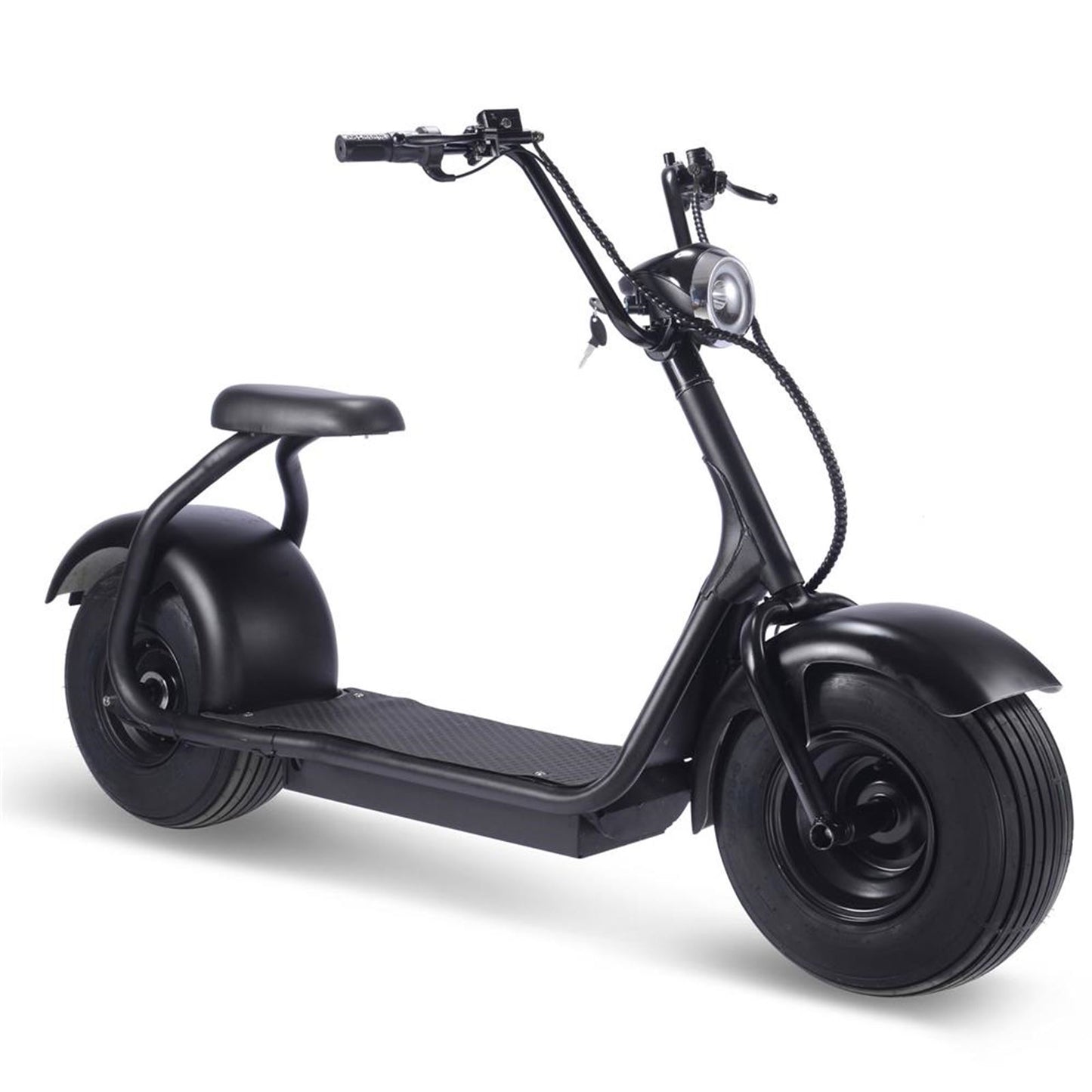 MotoTec USA Fat Tire 60v 18ah 2000w Lithium Electric Scooter - Black MT-FATTIRE-2000_BLACK_908525