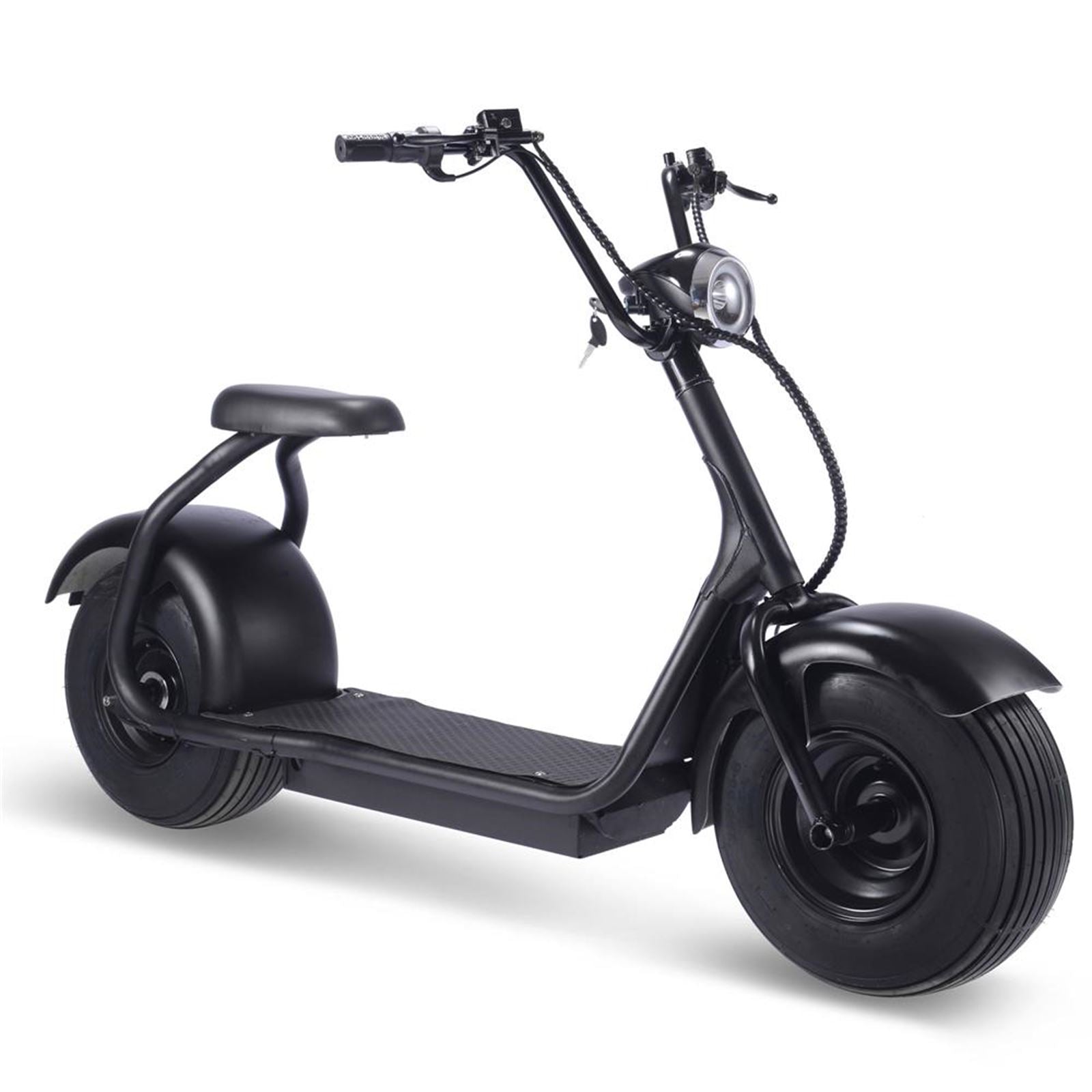 MotoTec USA Fat Tire 60v 18ah 2000w Lithium Electric Scooter - Black MT-FATTIRE-2000_BLACK_908525