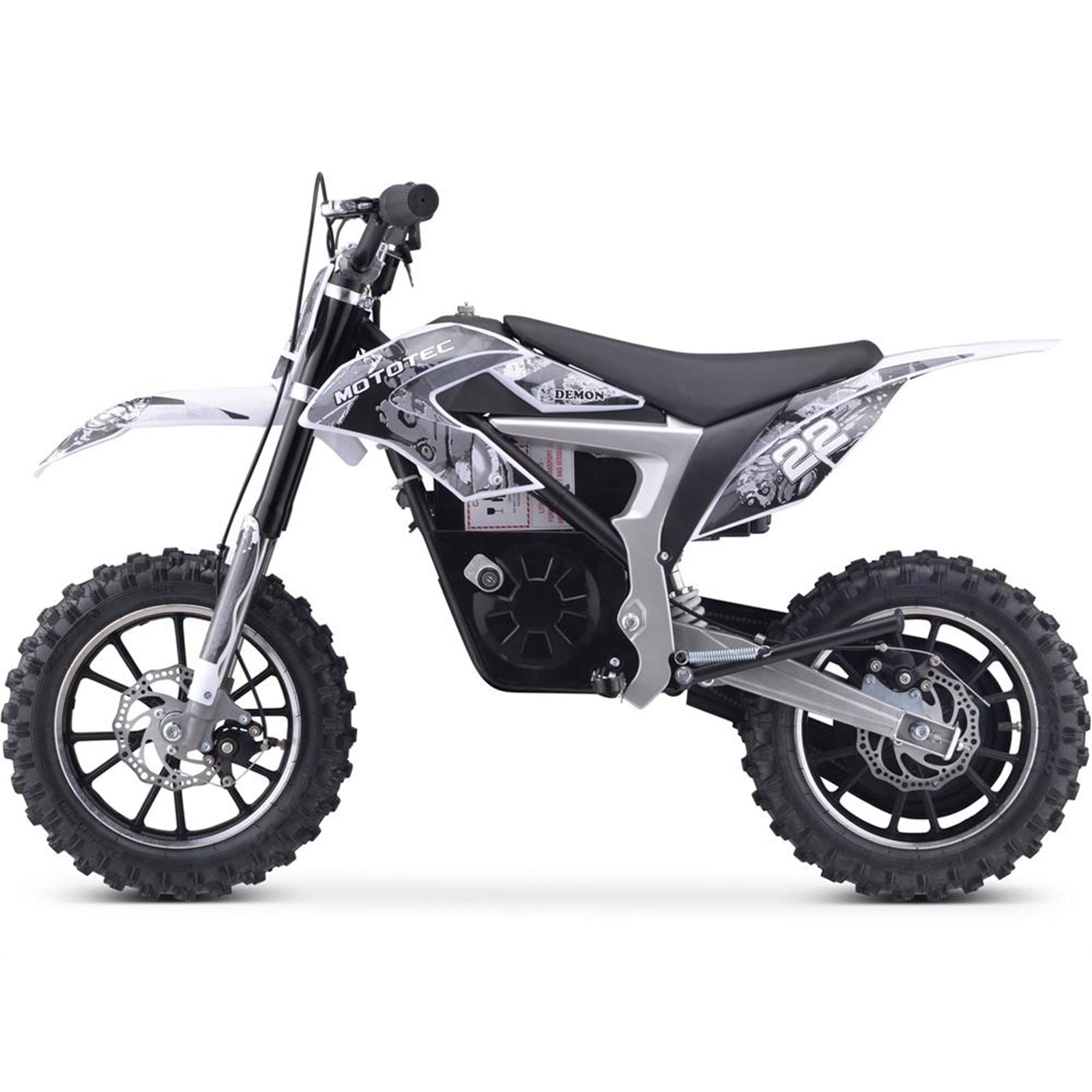 MotoTec USA 36v 790w Demon Electric Dirt Bike Lithium - White [MPN: MT-DIRT-LITHIUM_WHITE]_908425