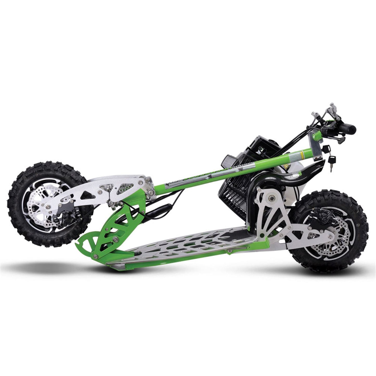 MotoTec USA UberScoot 70x 2-Speed Gas Scooter - Green [MPN: EVO-70X_GREEN]_904267