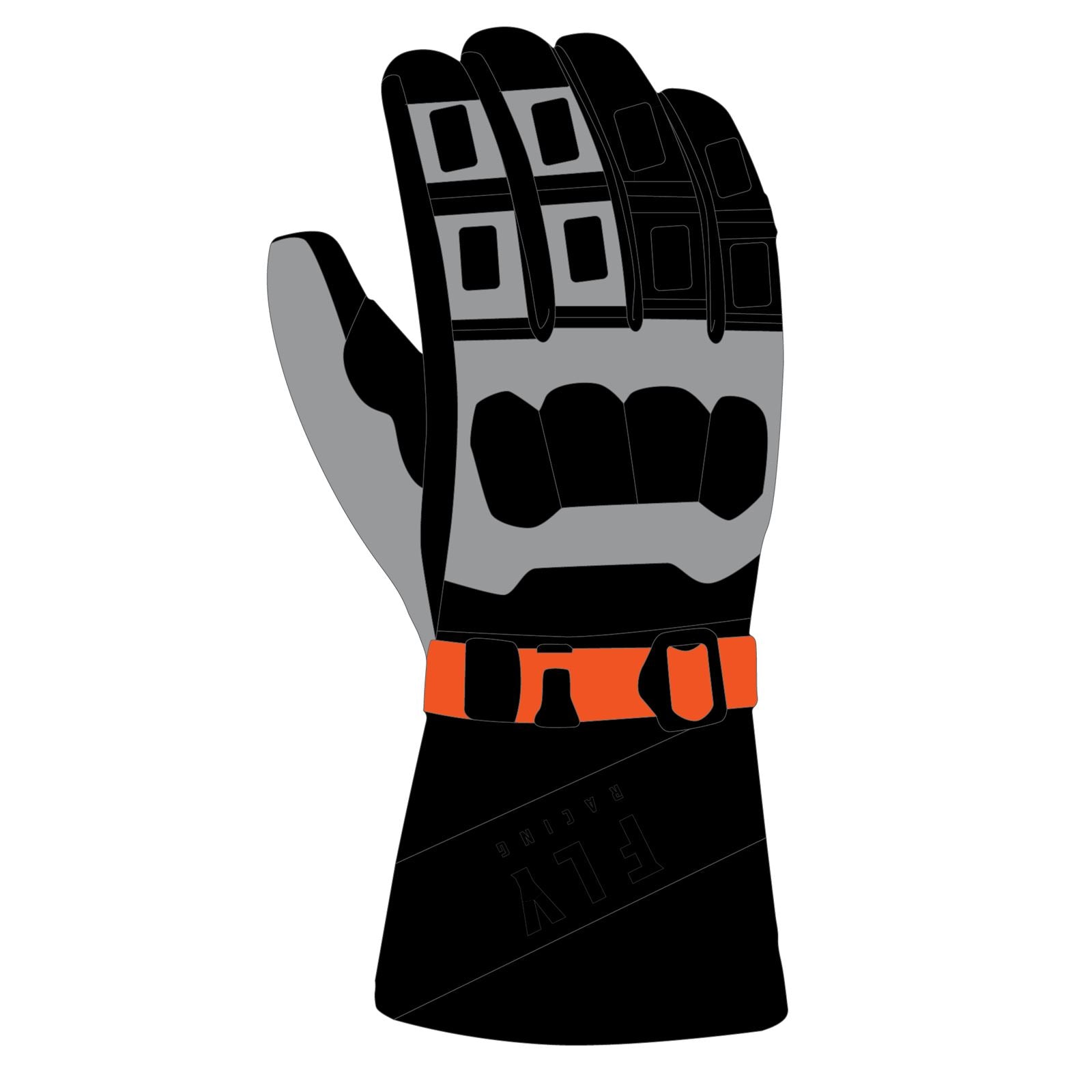 Fly Racing Glacier Gloves - Black/Grey/Orange - 3XL 363-39423X_1080236
