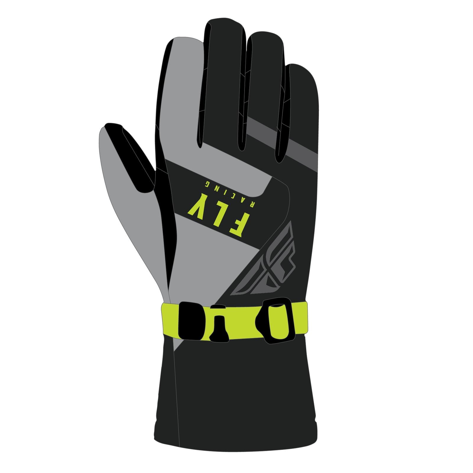 Fly Racing Highland Gloves - Black/Grey/Hi-Vis - Small 363-3951S_1080206