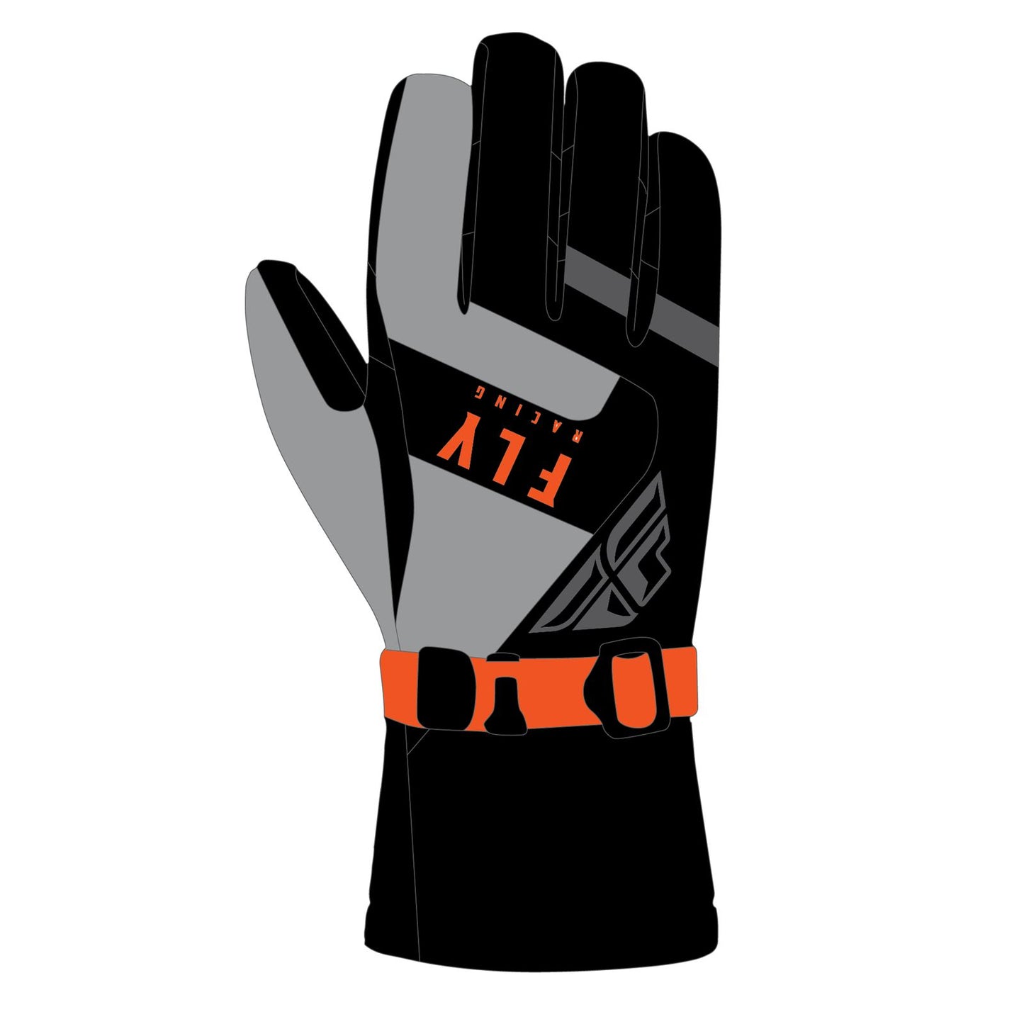 Fly Racing Highland Gloves - Black/Grey/Orange - Small 363-3952S_1080245