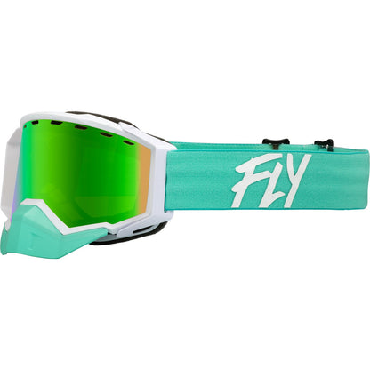Fly Racing Zone Snow Goggles - Mint/White with Green Mirror/Amber Lens [MPN: 37-50273]_904595