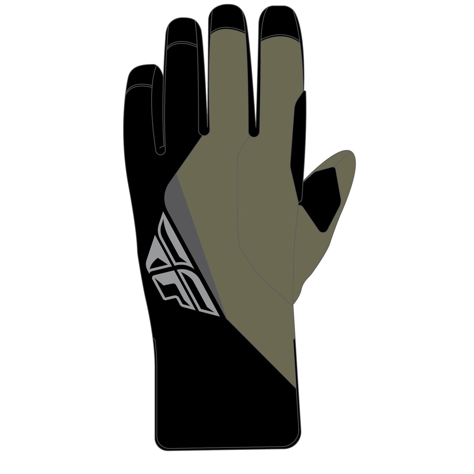 Fly Racing Title Long Gloves - Black/Olive - Large [MPN: 371-0613L]_1080356