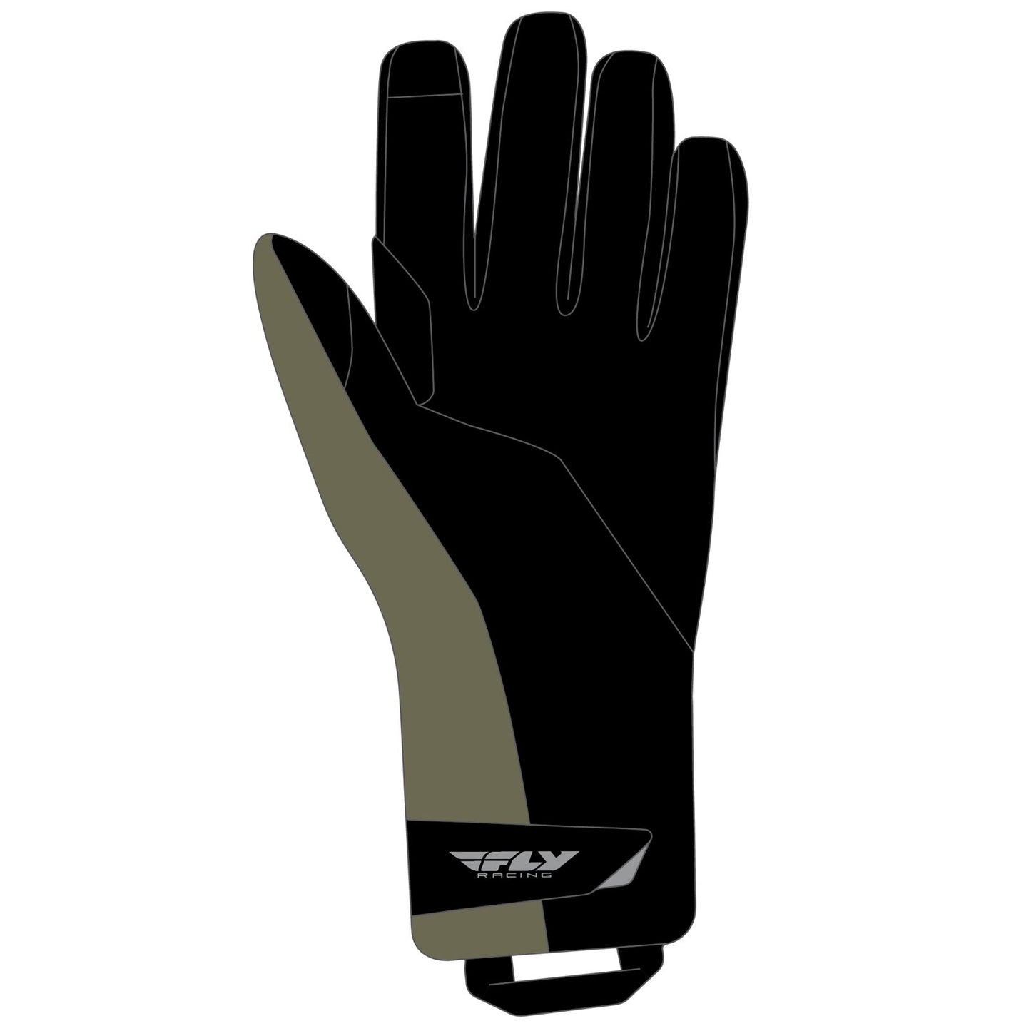 Fly Racing Title Long Gloves - Black/Olive - Large [MPN: 371-0613L]_1080357