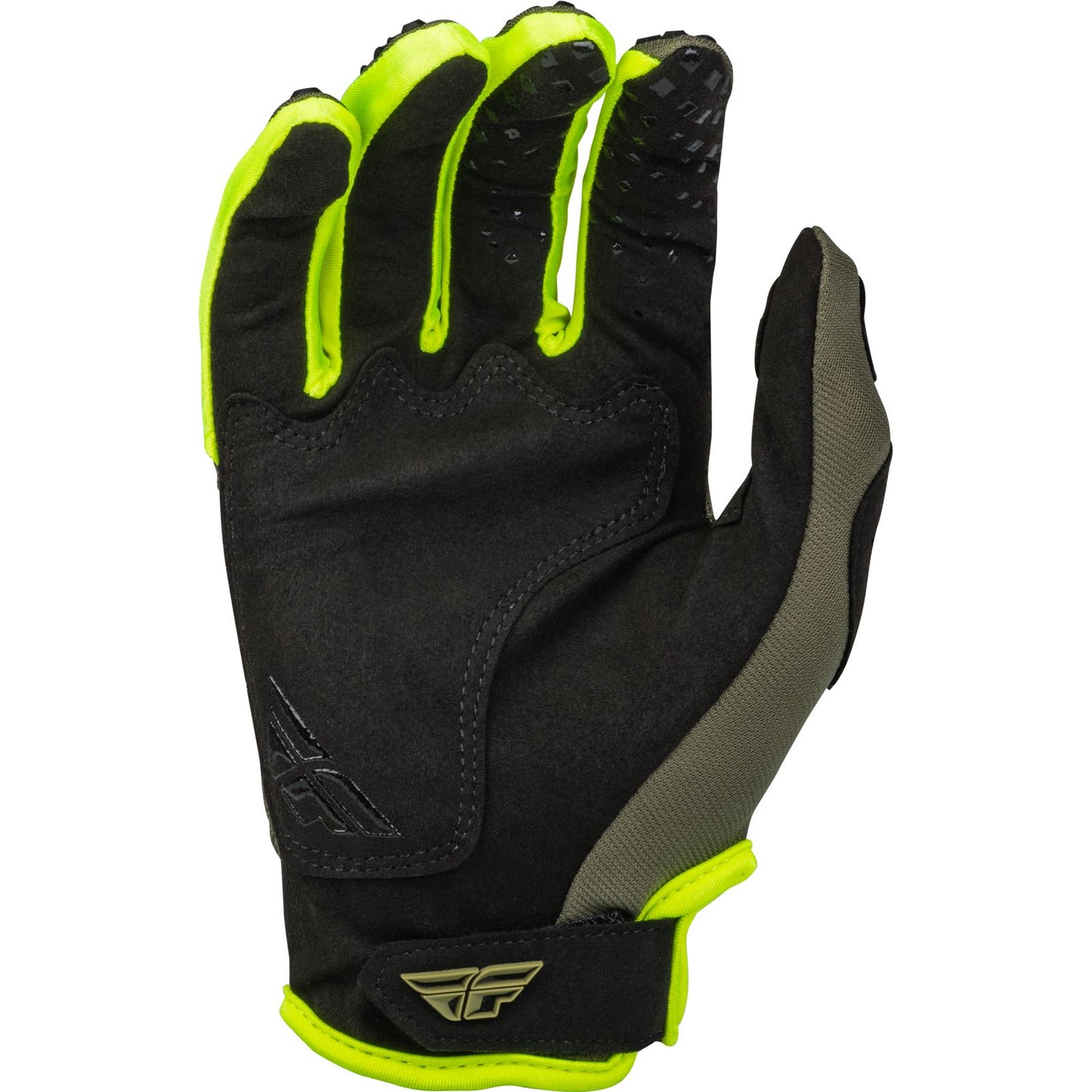 Fly Racing Youth Kinetic Gloves - Olive Green/Hi-Vis - Large 376-413YL_905035