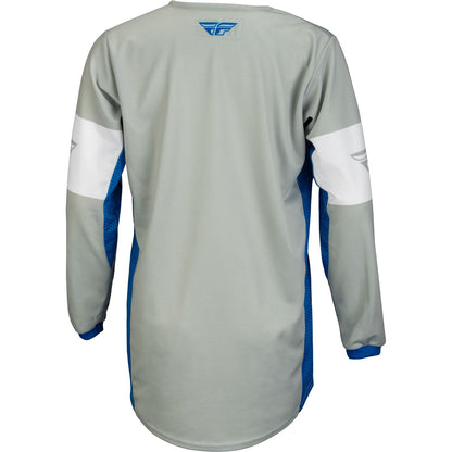 Fly Racing Youth Kinetic Khaos Jersey - Light Grey/Blue/White - X-Large 376-423YX_905143