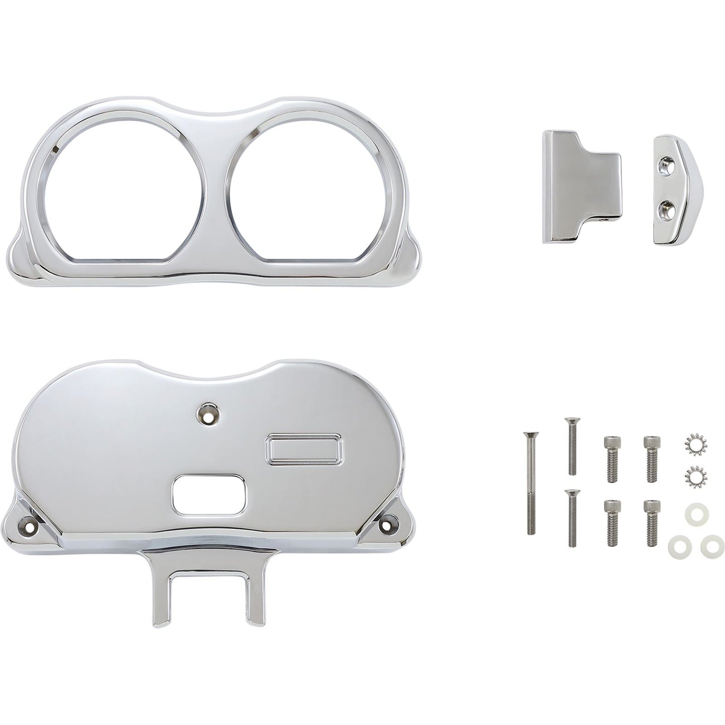 LA Choppers Gauge Mount - Dual - Chrome - FLT [MPN: LA-7397-03C]_1135352