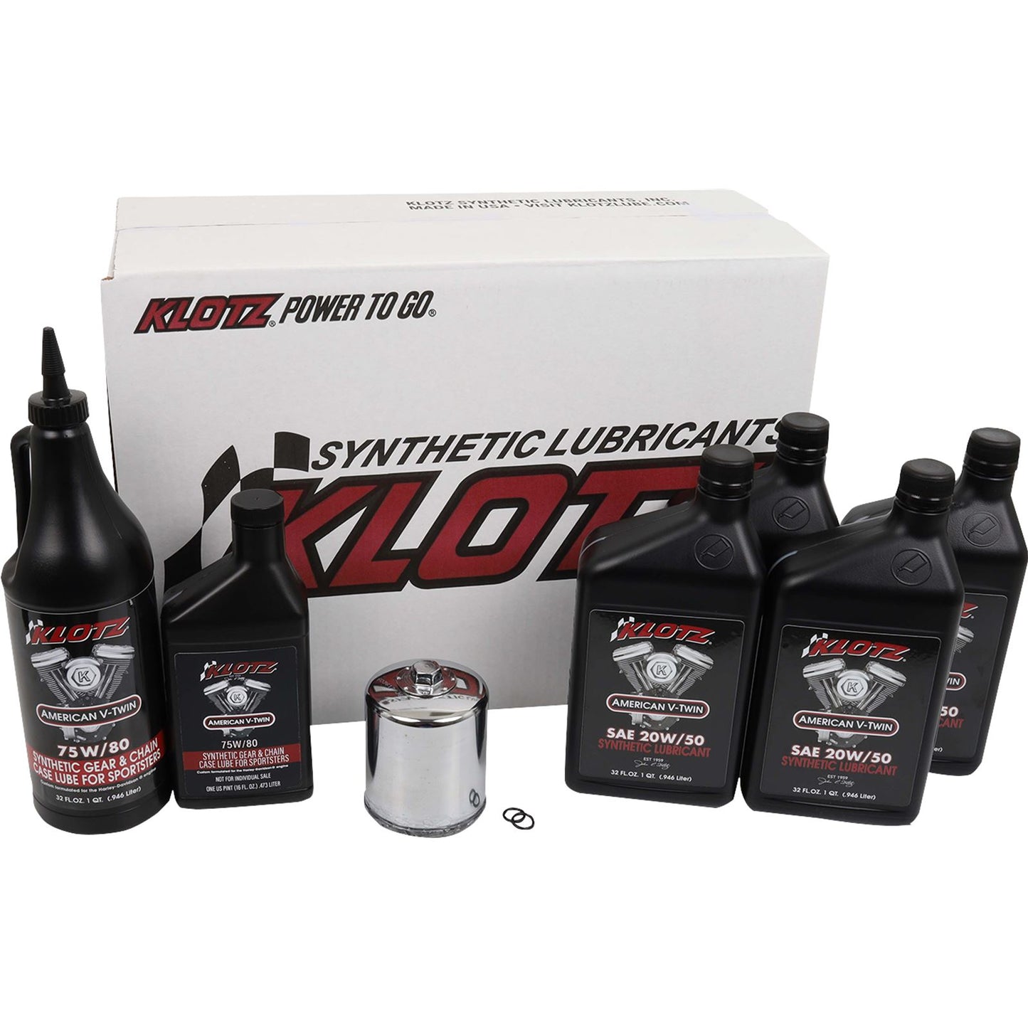 Klotz Oil Change Kit - Chrome - Fits Harley models [MPN: KH-104]_1097479