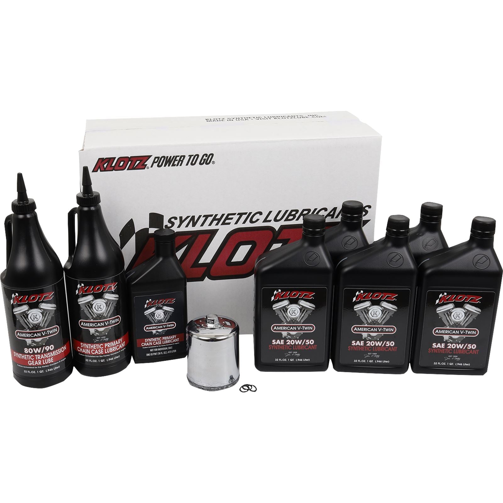 Klotz Oil Change Kit - Chrome - Fits Harley models [MPN: KH-106]_1097477