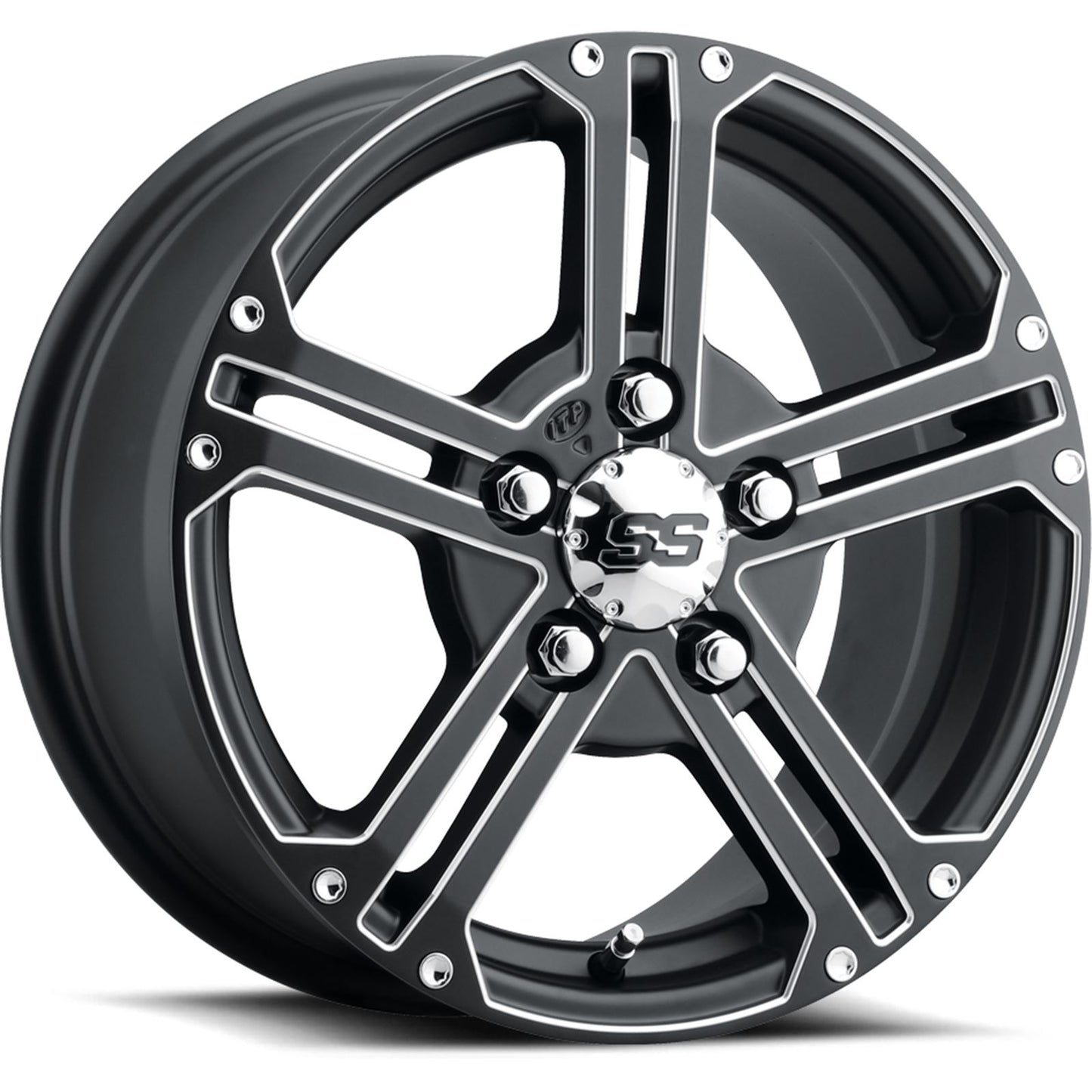 ITP SS112 Wheel - 15x7 - 6+1 Offset - 5/4.5 - Machined/Black [MPN: 15SS545BX]_914731