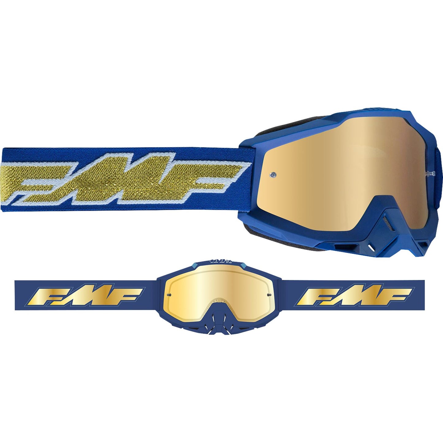 FMF Racing PowerBomb Goggles - Rocket - Deep Navy - Gold Mirror [MPN: F-50037-00010]_915014
