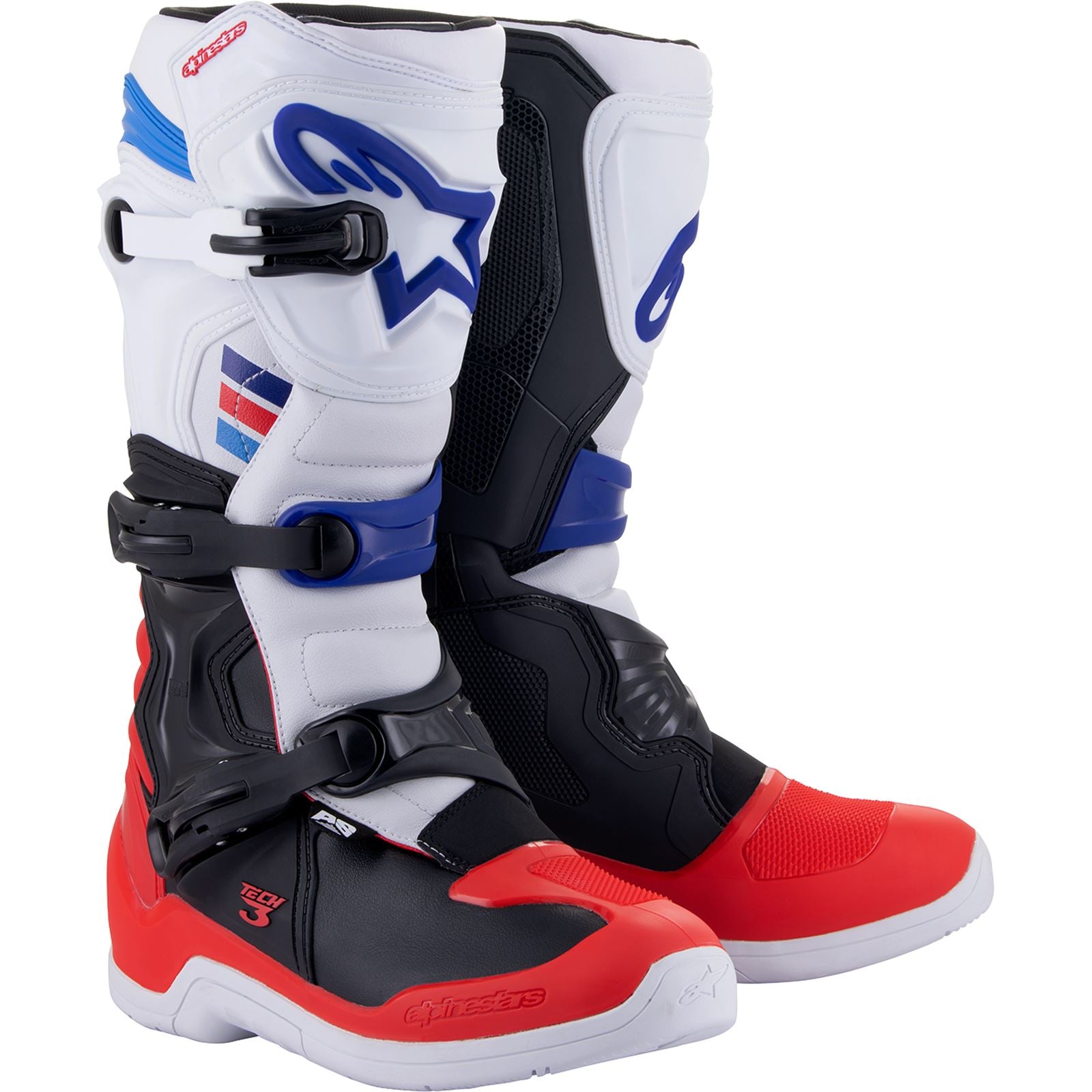 Alpinestars Tech 3 Boots - White/Red/Blue - Size 9 [MPN: 2013018-2307-9]_915263