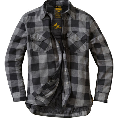 Covert Women's Motorcycle Flannel Riding Shirt - Black/Grey - Small_933965