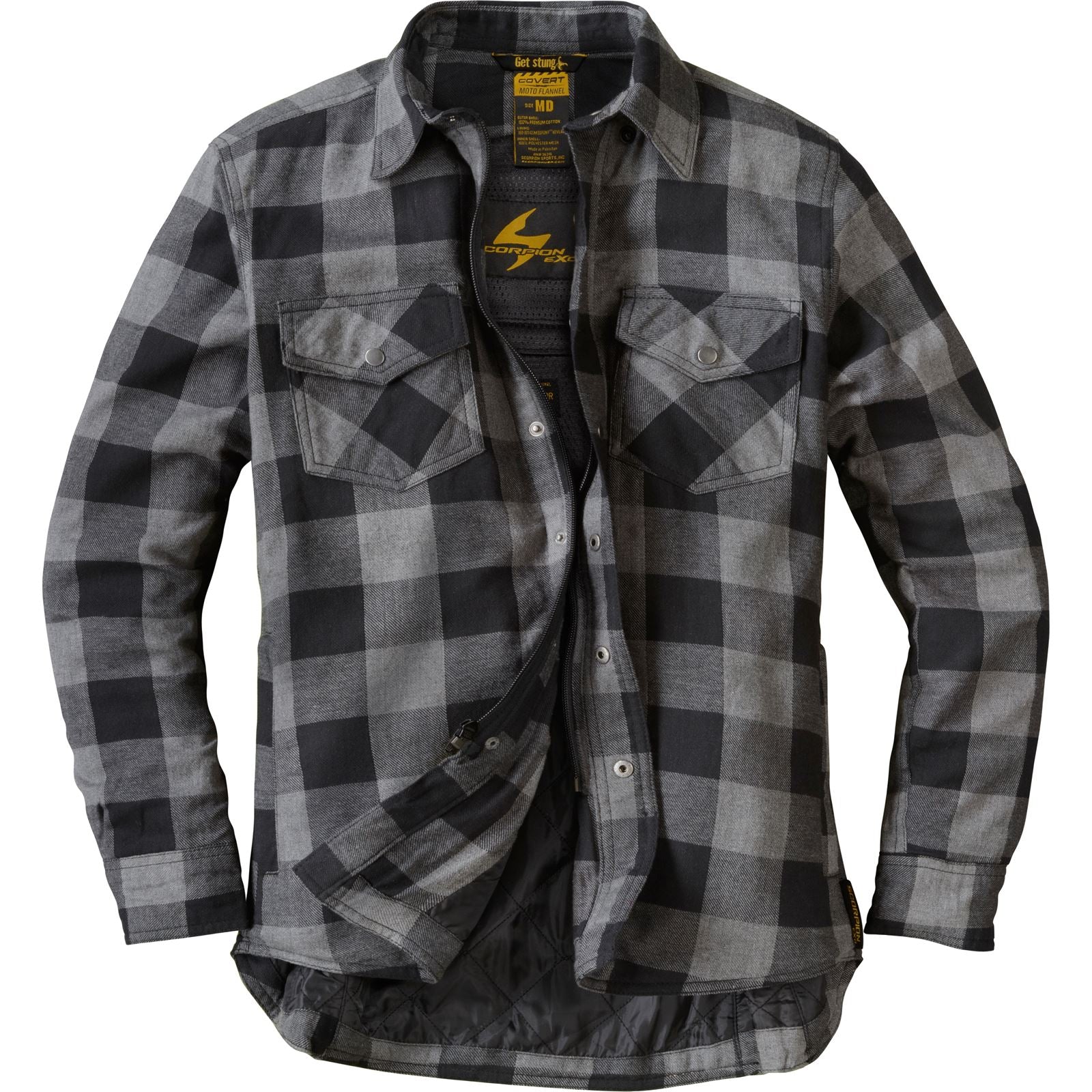 ScorpionEXO Covert Women's Flannel Riding Shirt - Black/Grey XS OPEN BOX [MPN: 52201-2]_2395469