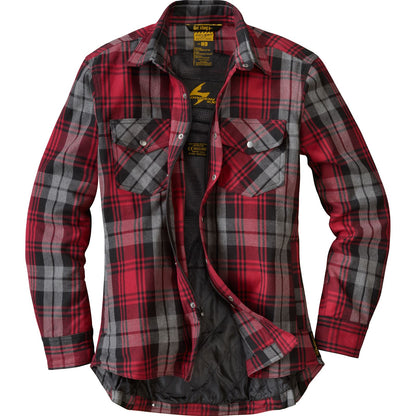Covert Women's Motorcycle Flannel Riding Shirt - Red/Grey - 2XL_1096616