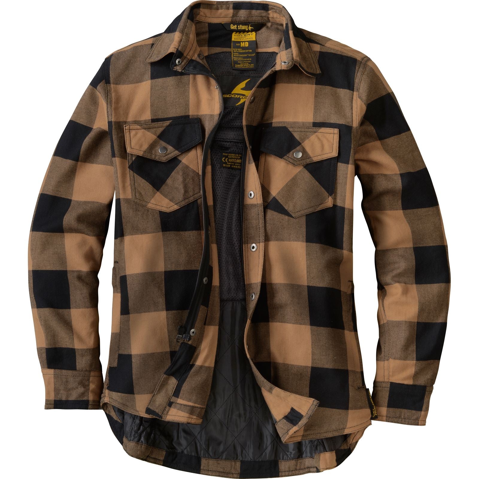 Covert Women's Motorcycle Flannel Riding Shirt - Sand - Medium_934006