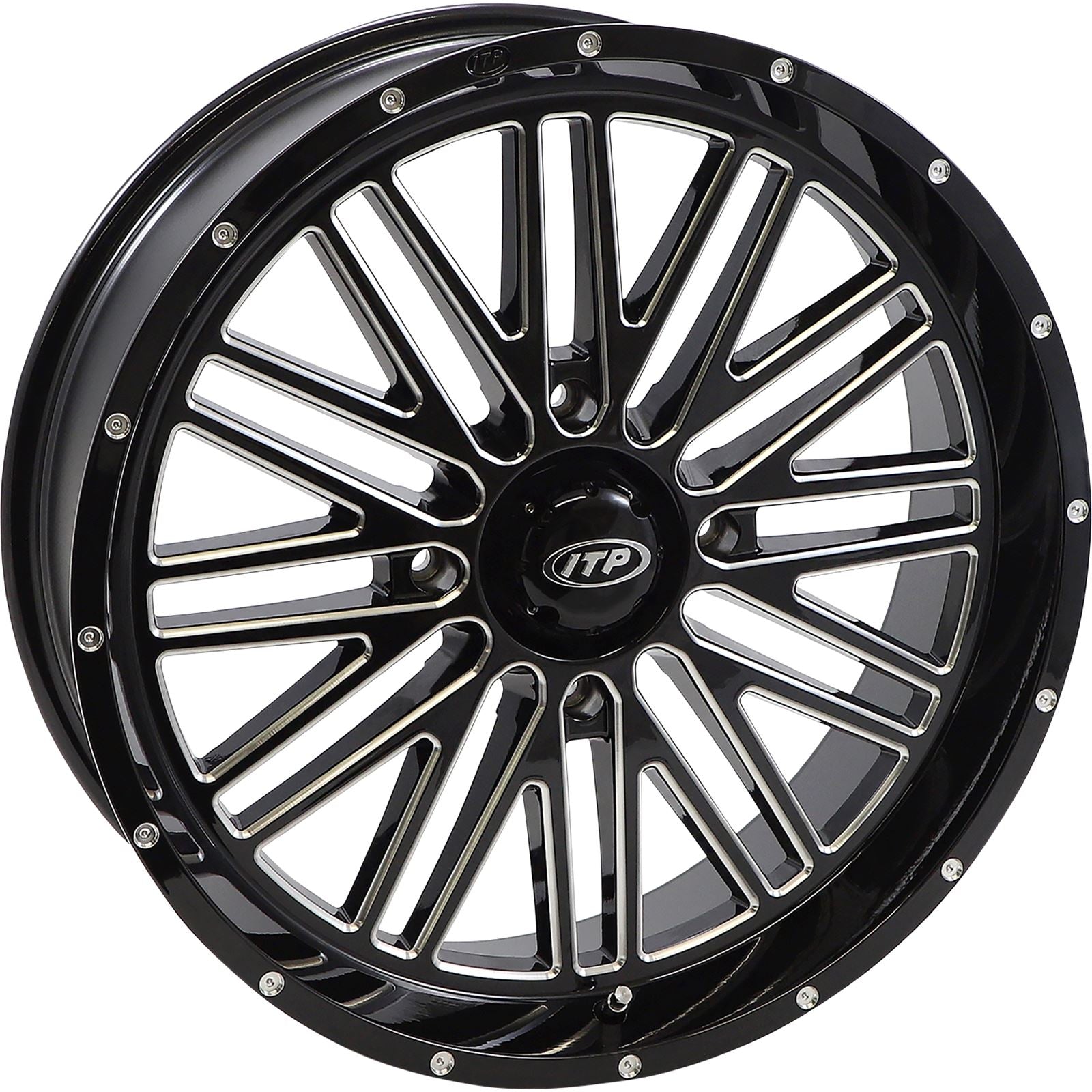 ITP Momentum Wheel - Front/Rear - Black/Milled - 22x6.5 - 4/137 - 4+2.5 2222784731B_1134056