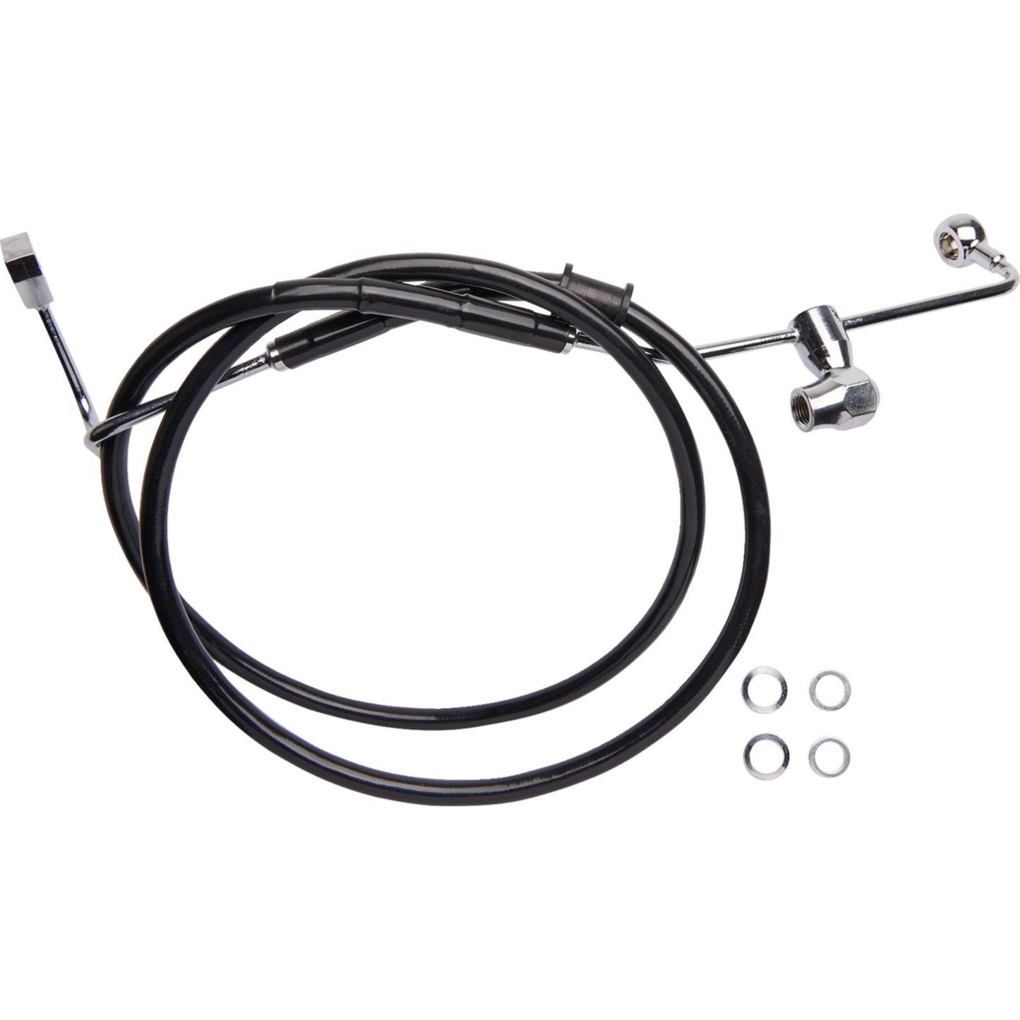 Drag Specialties Brake Line - Rear - ABS - Black 1741-6335_1174679