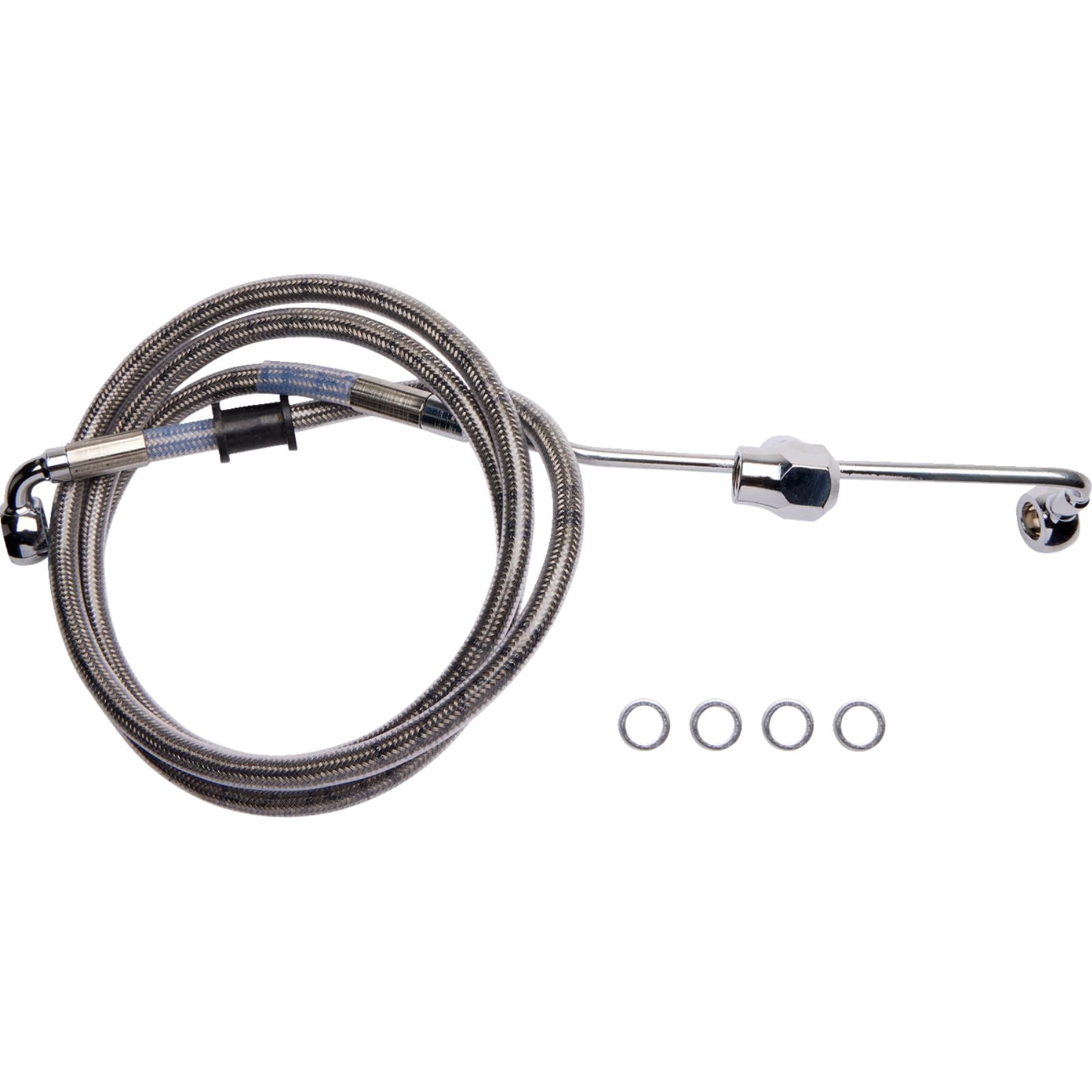 Drag Specialties Brake Line - Rear - Non-ABS - Stainless Steel 1741-6338_1174676