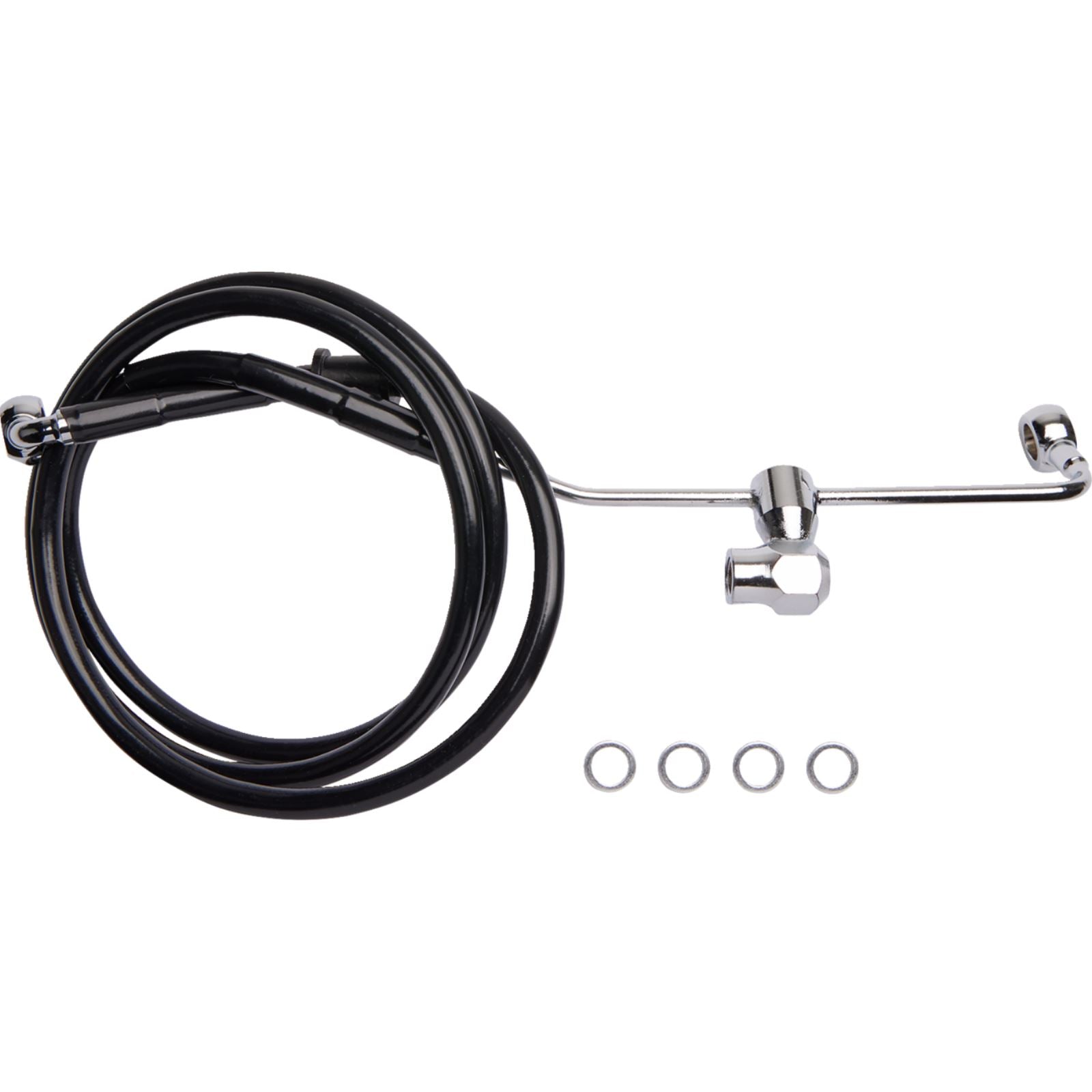 Drag Specialties Brake Line - Rear - Non-ABS - Black 1741-6339_1174675
