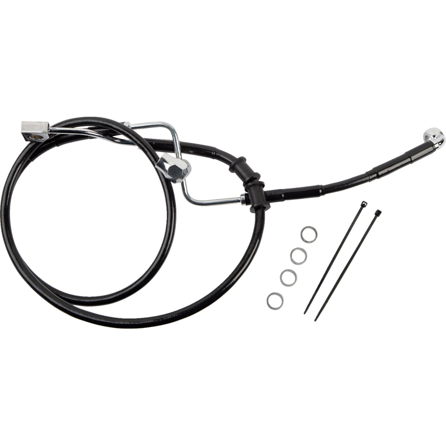 Drag Specialties Brake Line - Rear - ABS - Black 1741-6343_1167281