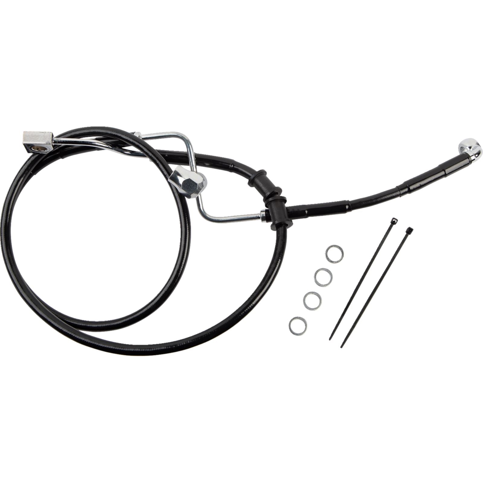 Drag Specialties Brake Line - Rear - ABS - Black 1741-6343_1167281
